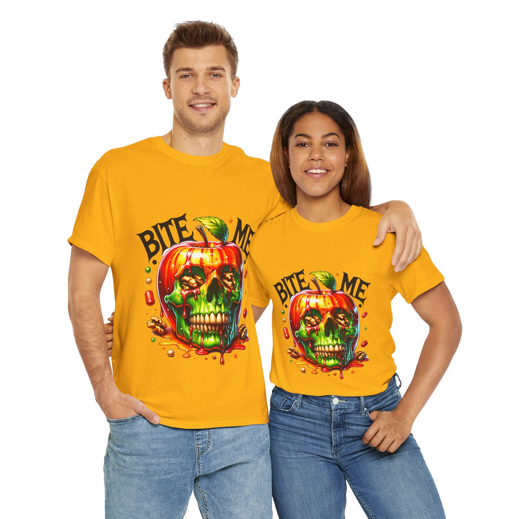 Bite Me Skull T-Shirt, Fun Graphic Tee, Halloween Costume Top, Trendy Casual Wear, Unique Gift Idea for Friends