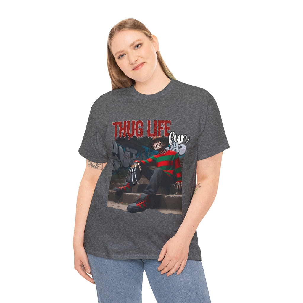 Freddie Kruger, Thug Life Tee - Horror Graphic Tee, Unisex Cotton Shirt, Halloween Costume, Horror Movie Gift