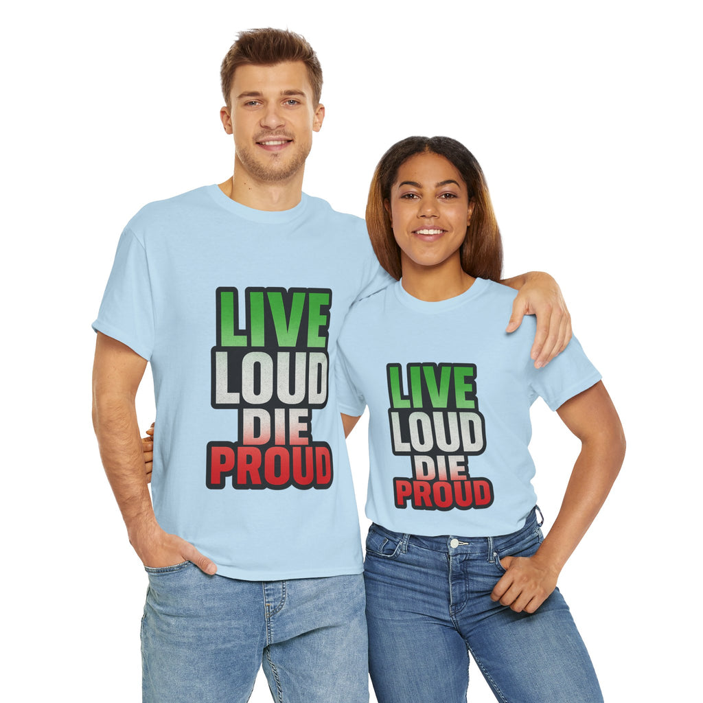 Live Loud Die Proud Italian Flag Tee