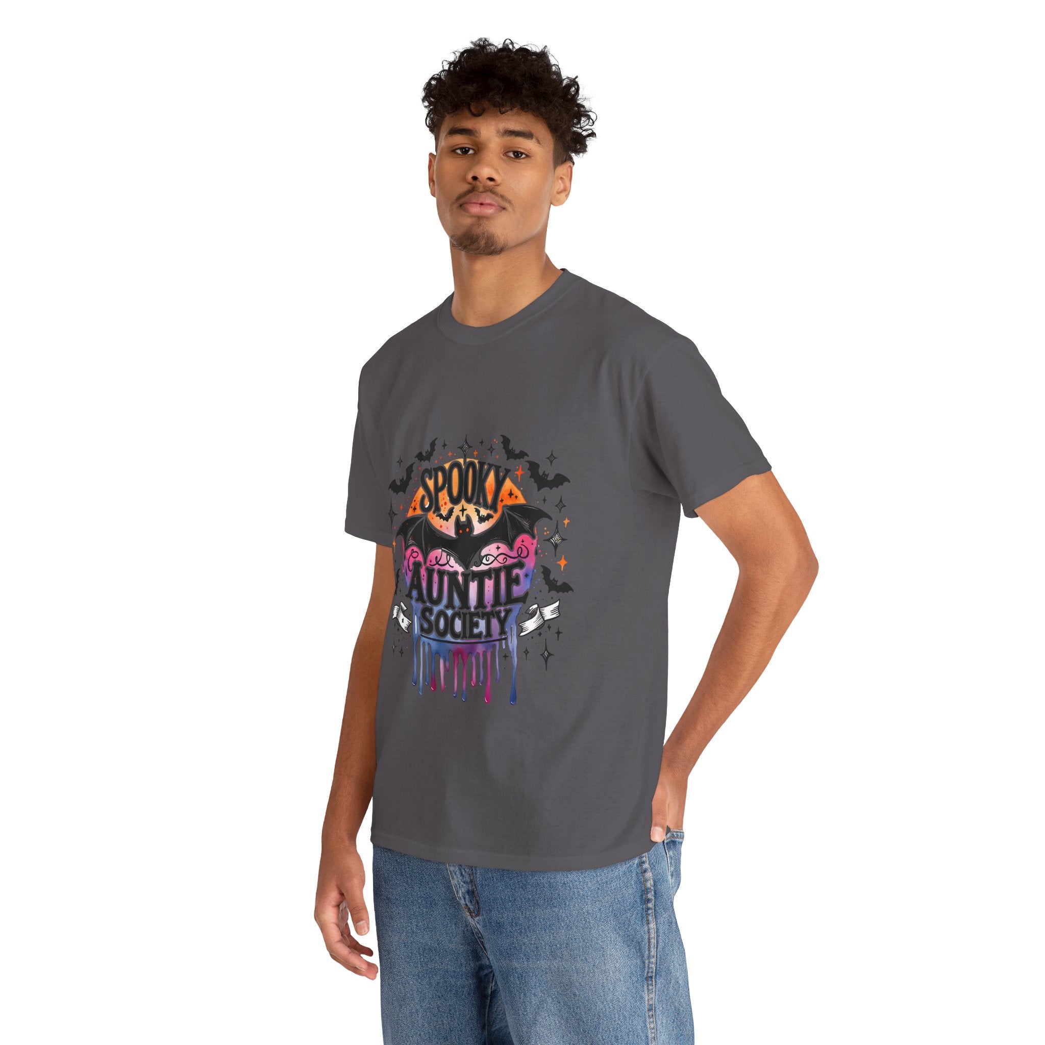 Spooky Auntie Society Tee, Ghost Lovers T-Shirt, Halloween Costume Shirt, Unisex Graphic Tee, Fun Family Gathering Apparel