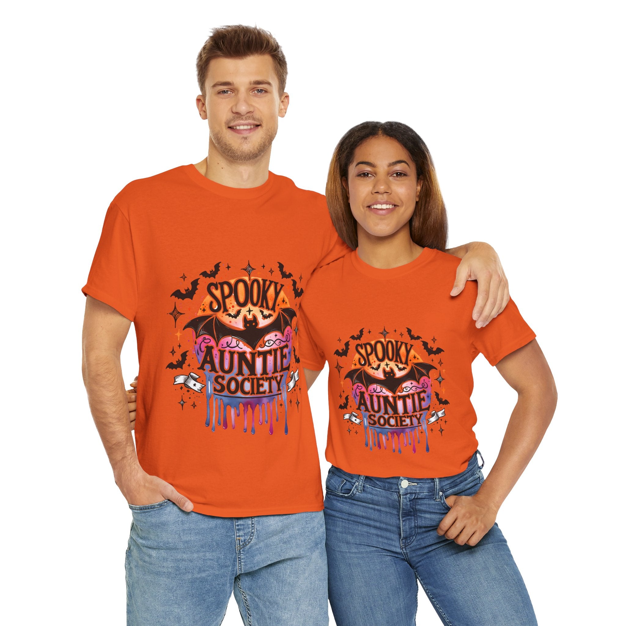 Spooky Auntie Society Tee, Ghost Lovers T-Shirt, Halloween Costume Shirt, Unisex Graphic Tee, Fun Family Gathering Apparel