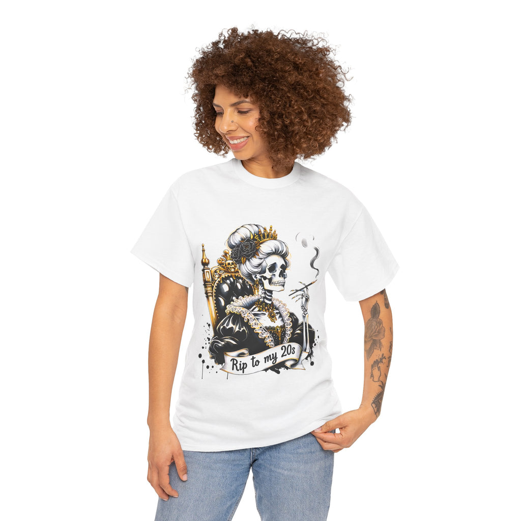 Rip to my 20s Tee, Heavy, Unisex Graphic Shirt, Birthday Gift, Casual Wear, Vintage Style, Floral Design T-shirt
