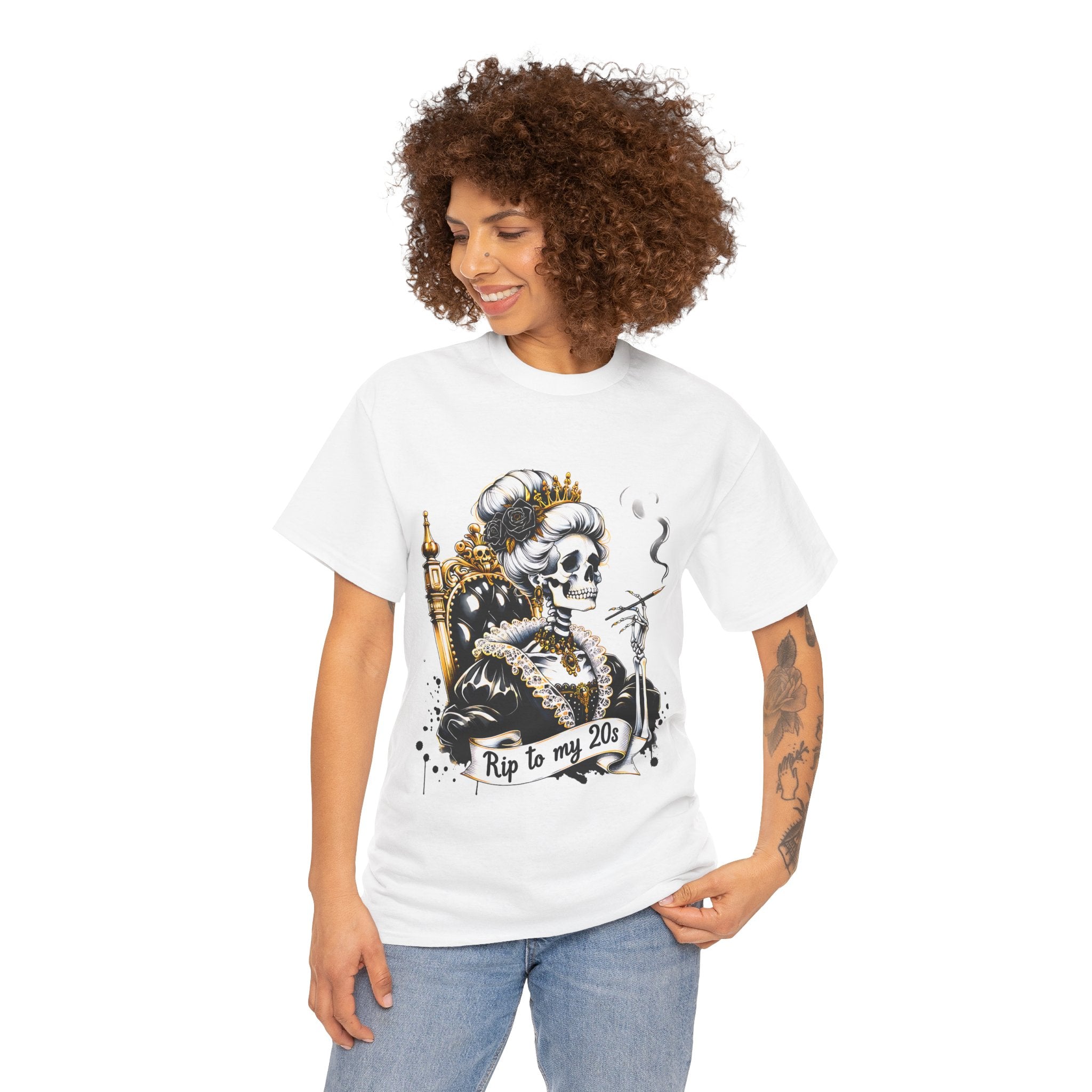 Rip to my 20s Tee, Heavy, Unisex Graphic Shirt, Birthday Gift, Casual Wear, Vintage Style, Floral Design T-shirt