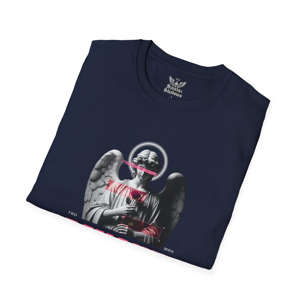 Saints and Shadows - Pensive, Angelic Artwork Unisex Softstyle T-Shirt, Casual Wear