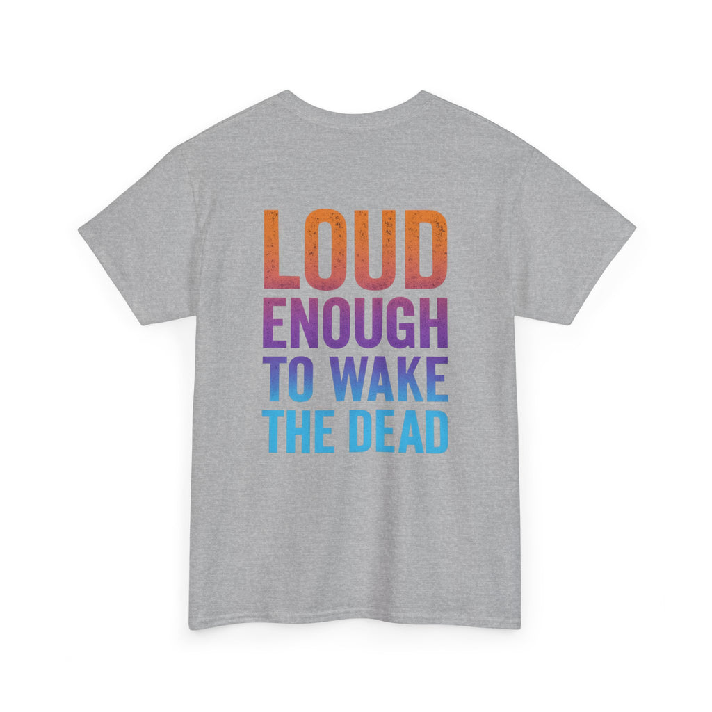 Bone Jams Rockin’ Skeleton, Tee | Loud Enough to Wake the Dead | Unisex Cotton Shirt for Music Lovers, Concerts, Halloween, Gifts