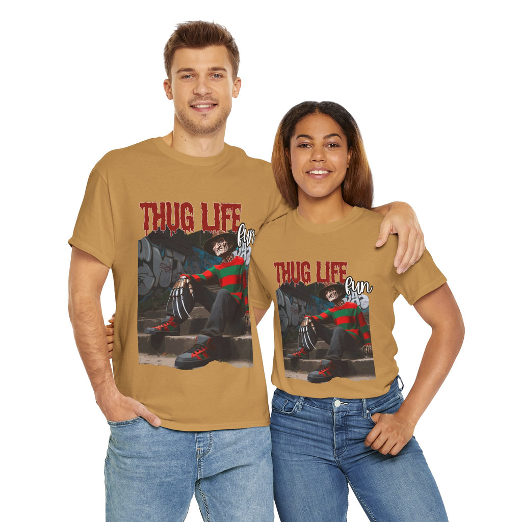 Freddie Kruger, Thug Life Tee - Horror Graphic Tee, Unisex Cotton Shirt, Halloween Costume, Horror Movie Gift