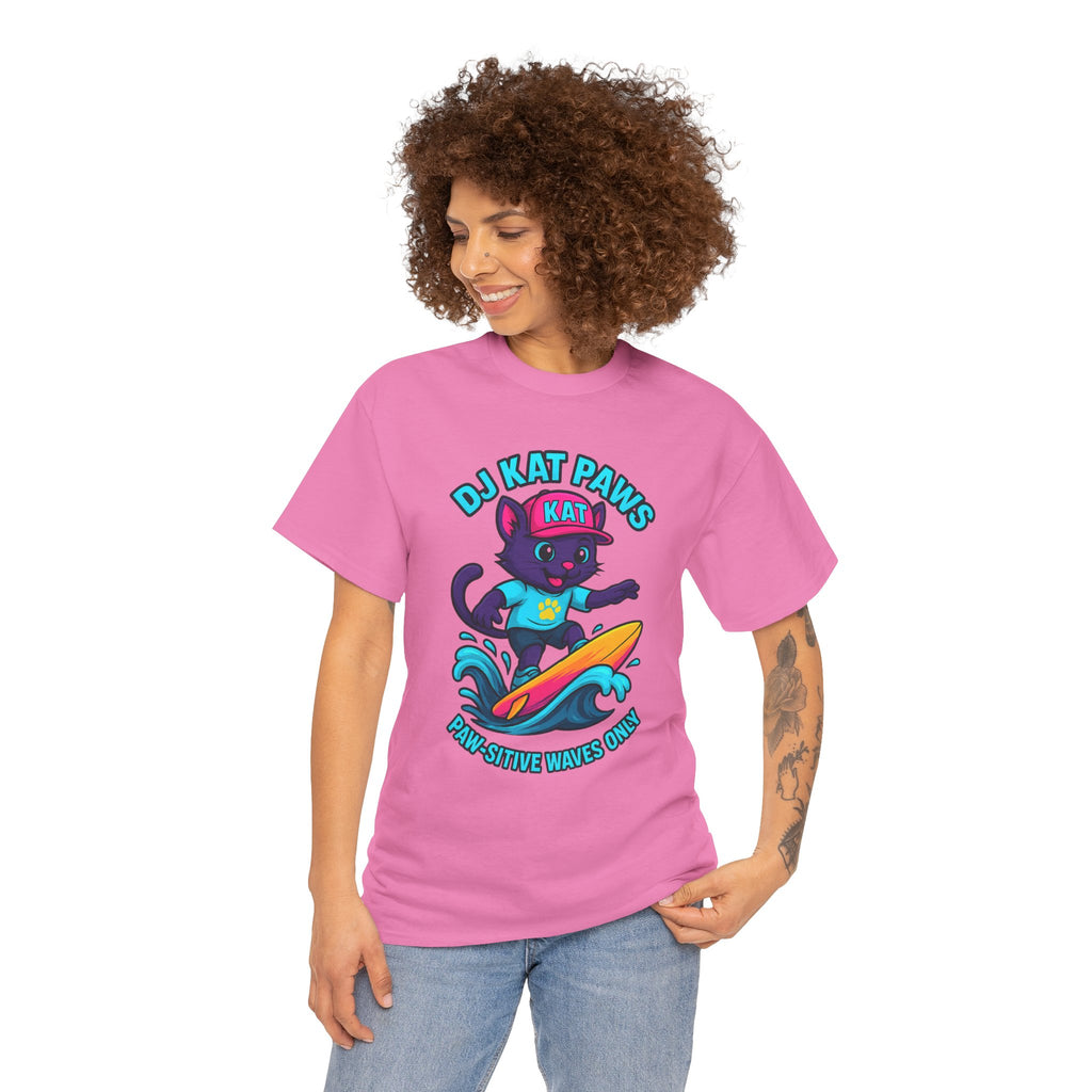 DJ KAT PAWS Paw-sitive Waves Only Surfing Tee