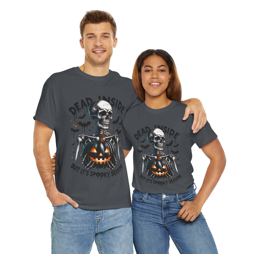 Dead Inside, Spooky Season Tee, Unisex Heavy Cotton T-Shirt, Halloween Shirt, Fun Casual Wear, Graphic Tee, Gift for Halloween Lovers