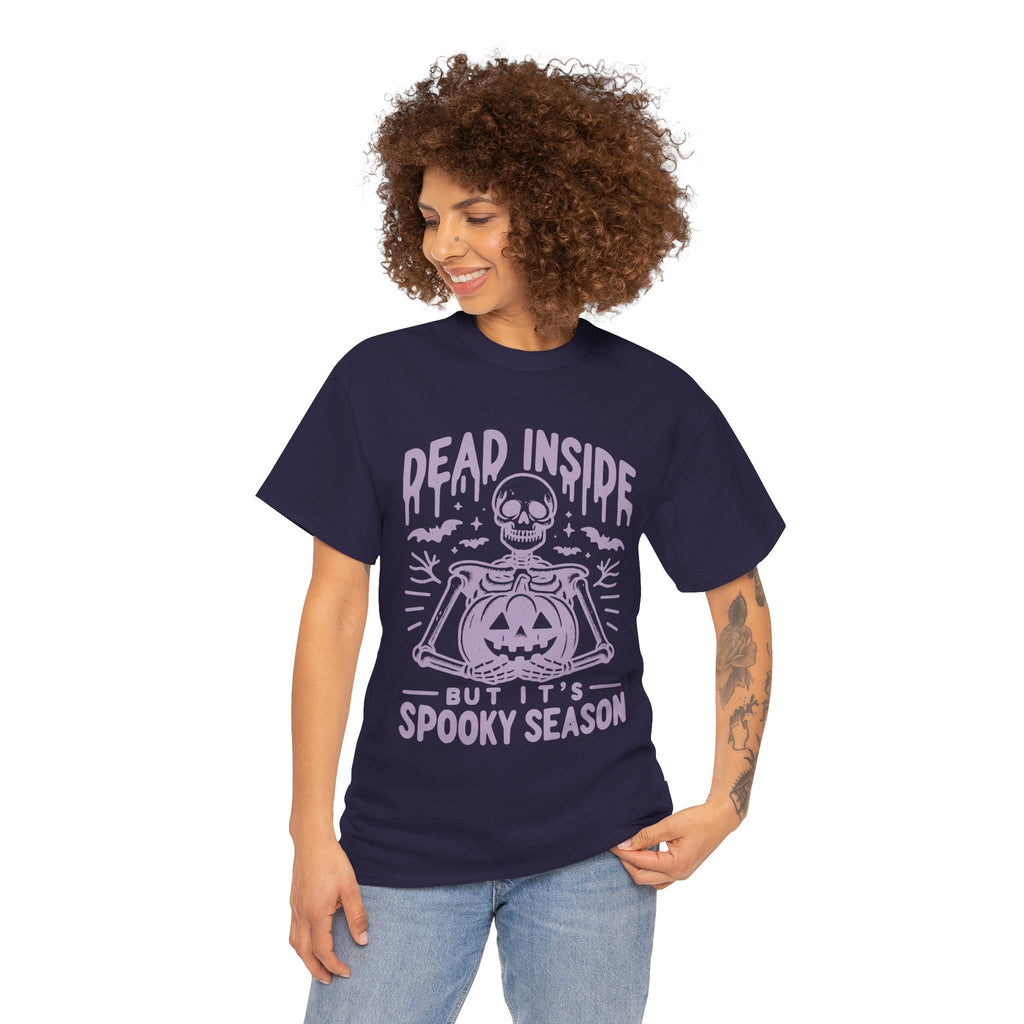 Spooky Season Dead Inside Unisex Tee, Halloween Shirt, Graphic Tee, Fall Apparel, Ghostly Vibes, Comfy Everyday Wear