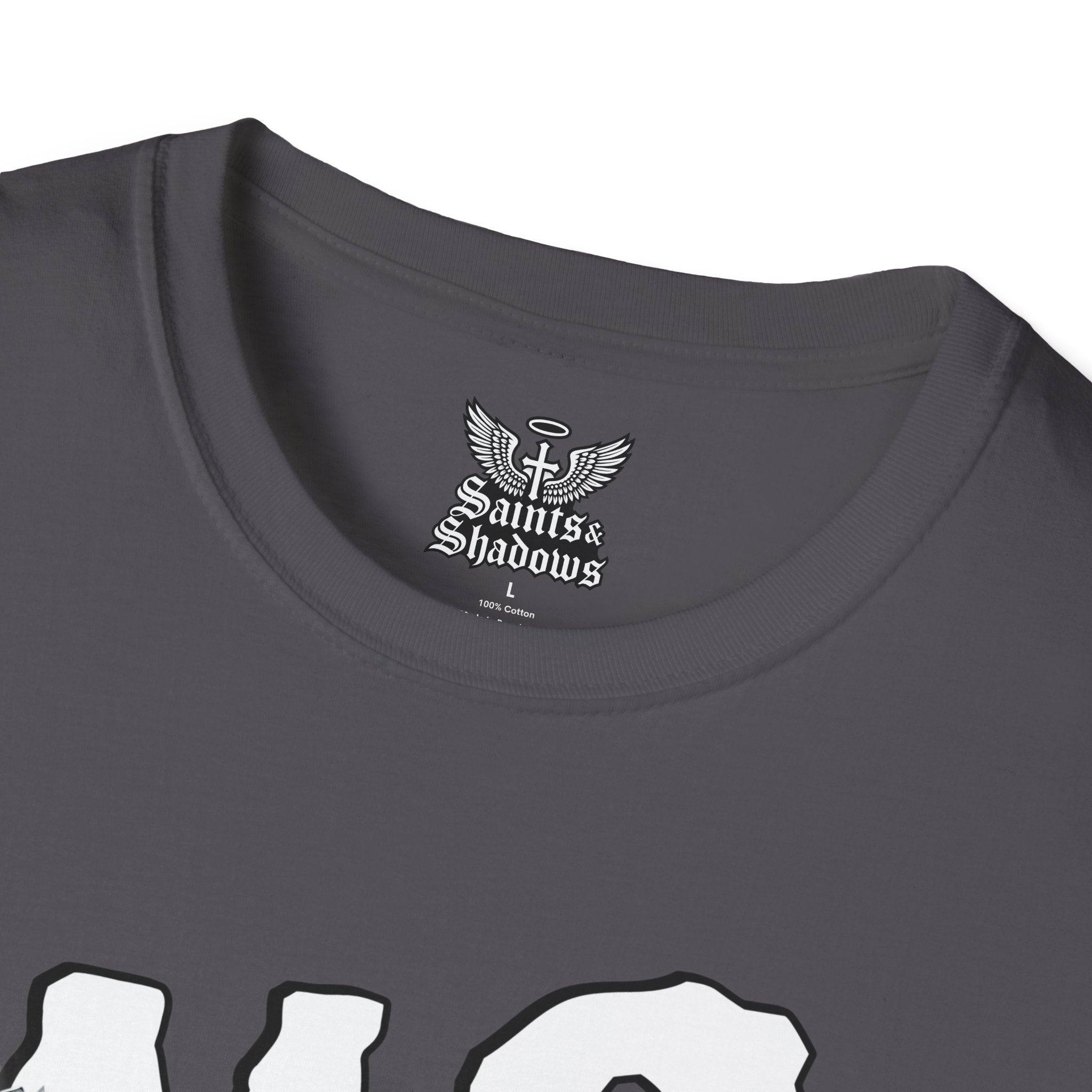 Saints and Shadows - No Exodus, Angelic Artwork Unisex Softstyle T-Shirt, Casual Wear