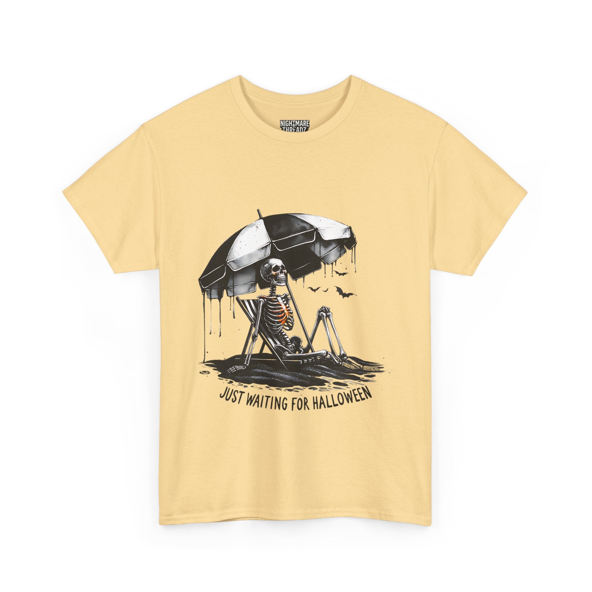 Just Waiting for Halloween, Heavy, Unisex Graphic Shirt, Birthday Gift, Casual Wear, Vintage Style, Floral Design T-shirt