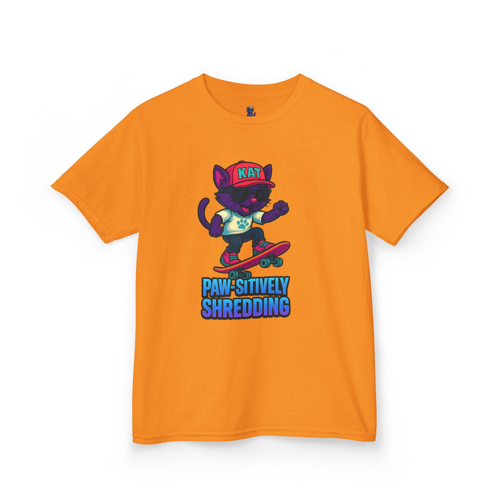 DJ KAT PAWS - Fun Skater Cat Design, Youth Summer T-Shirt, Cool Kids Apparel, Birthday Gift, Trendy Casual Wear