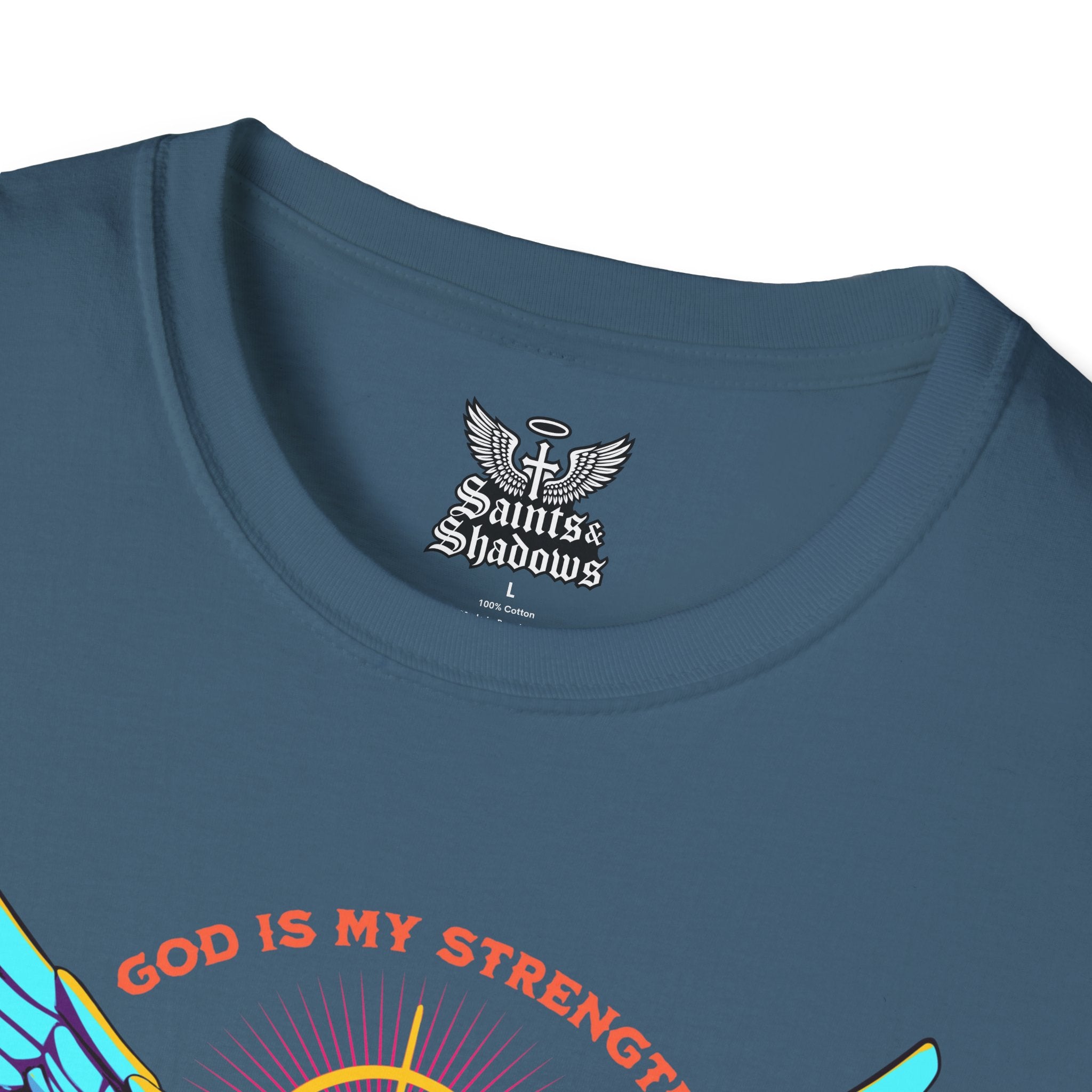 Saints and Shadows - St. Gabriel, Angelic Artwork Unisex Softstyle T-Shirt, Casual Wear