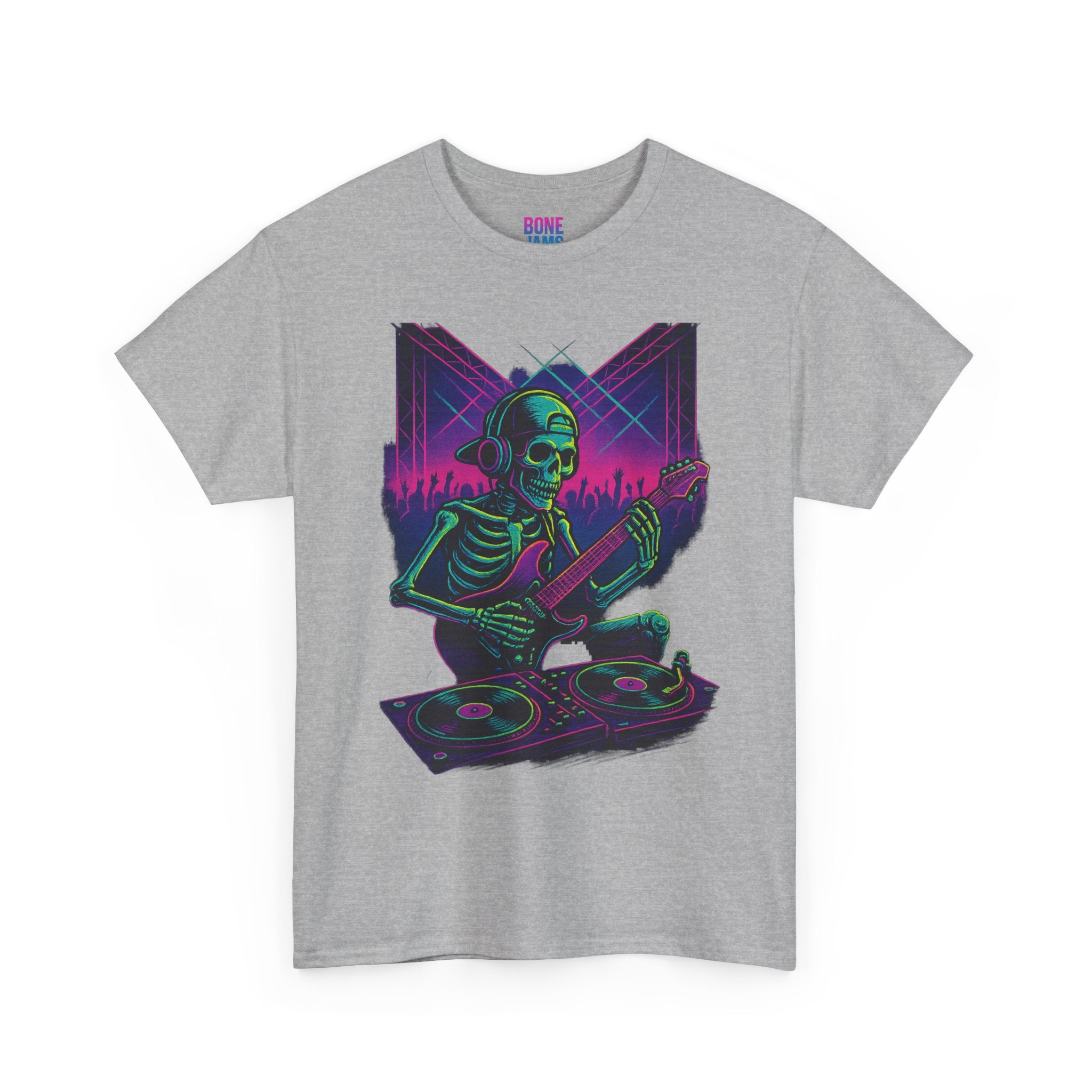 Bone Jams Rockin’ Skeleton, Tee | Loud Enough to Wake the Dead | Unisex Cotton Shirt for Music Lovers, Concerts, Halloween, Gifts