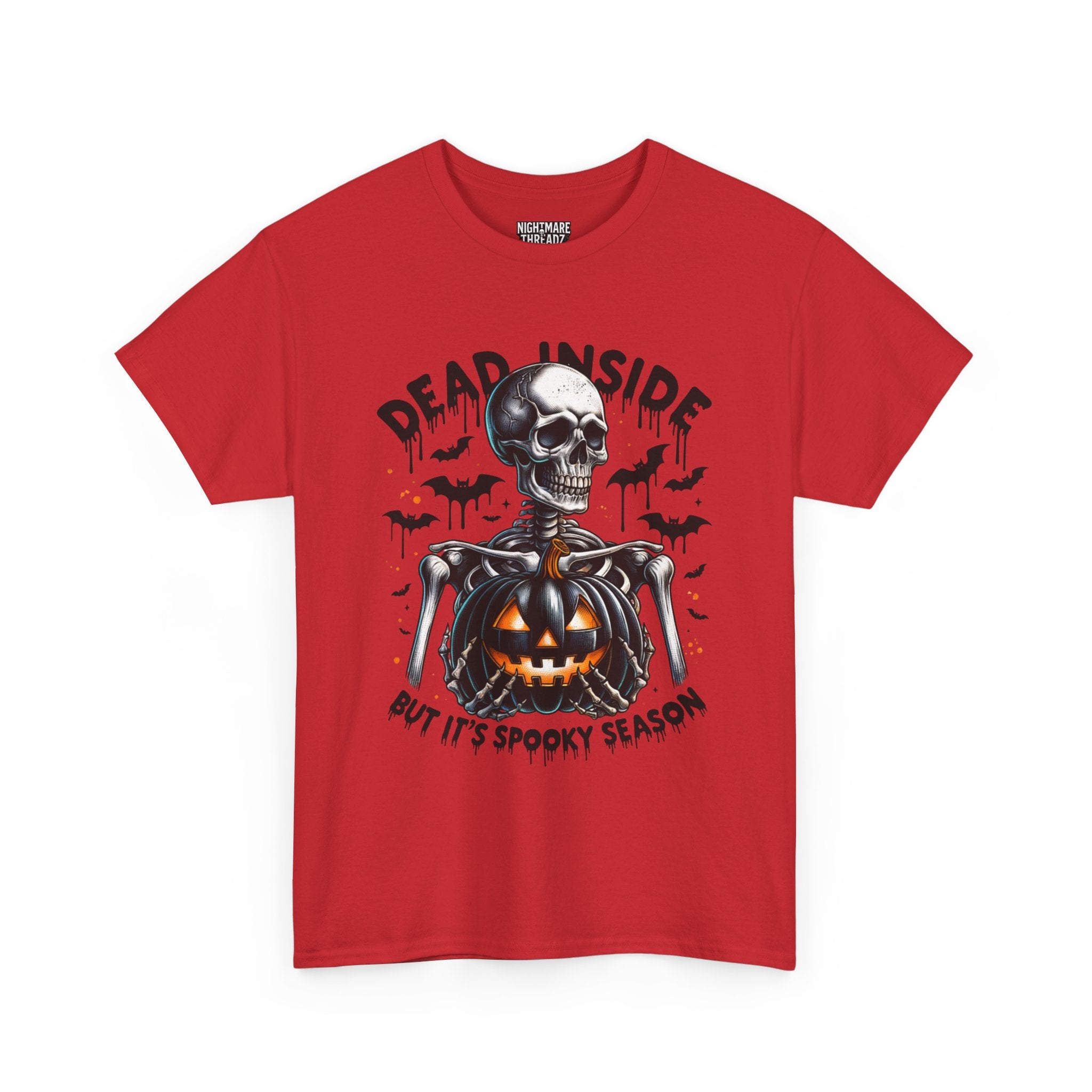 Dead Inside, Spooky Season Tee, Unisex Heavy Cotton T-Shirt, Halloween Shirt, Fun Casual Wear, Graphic Tee, Gift for Halloween Lovers
