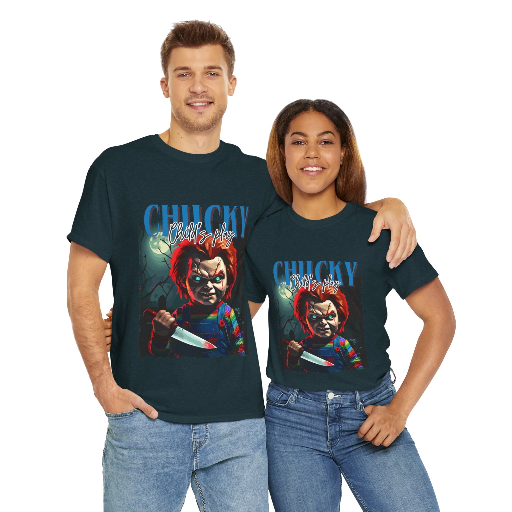 Chucky Horror Graphic Tee, Unisex Cotton Shirt, Halloween Costume, Horror Movie Gift, Spooky T-Shirt, Horror Fan Apparel