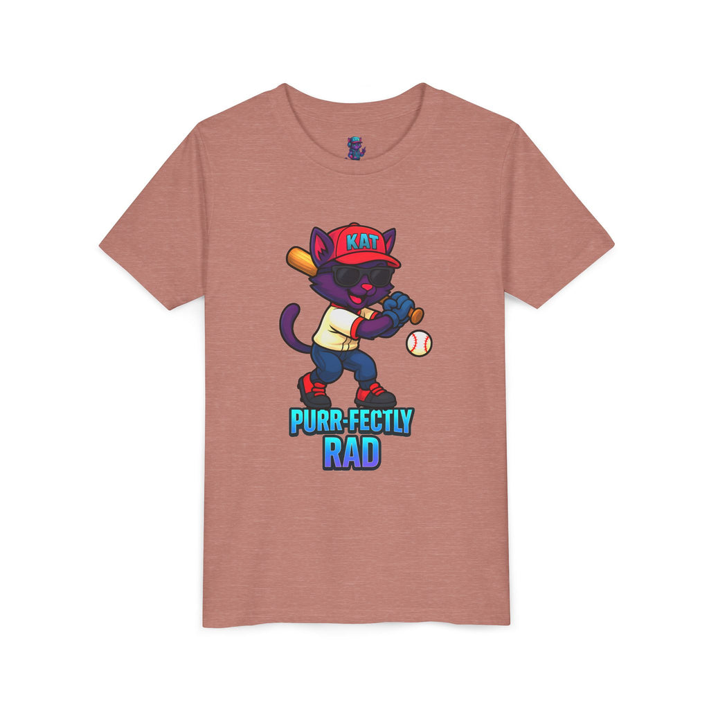 DJ KAT PAWS – Purr-fectly Rad Baseball Youth Tee | Fun Kids Graphic Shirt, Cool Cat Design, Perfect for Birthdays, Playdates & Sports Events