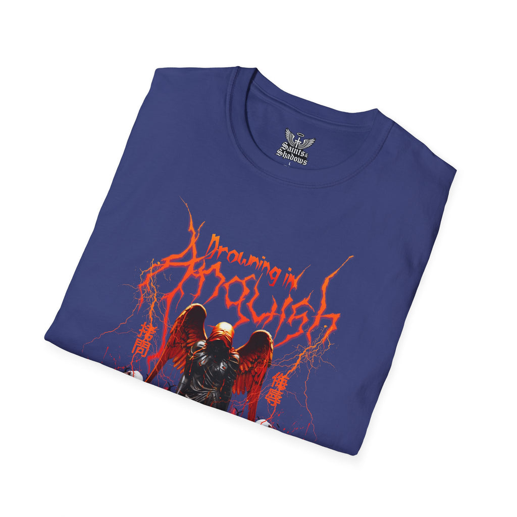 Saints and Shadows -Drowning In Anguish, Angelic Artwork Unisex Softstyle T-Shirt, Casual Wear