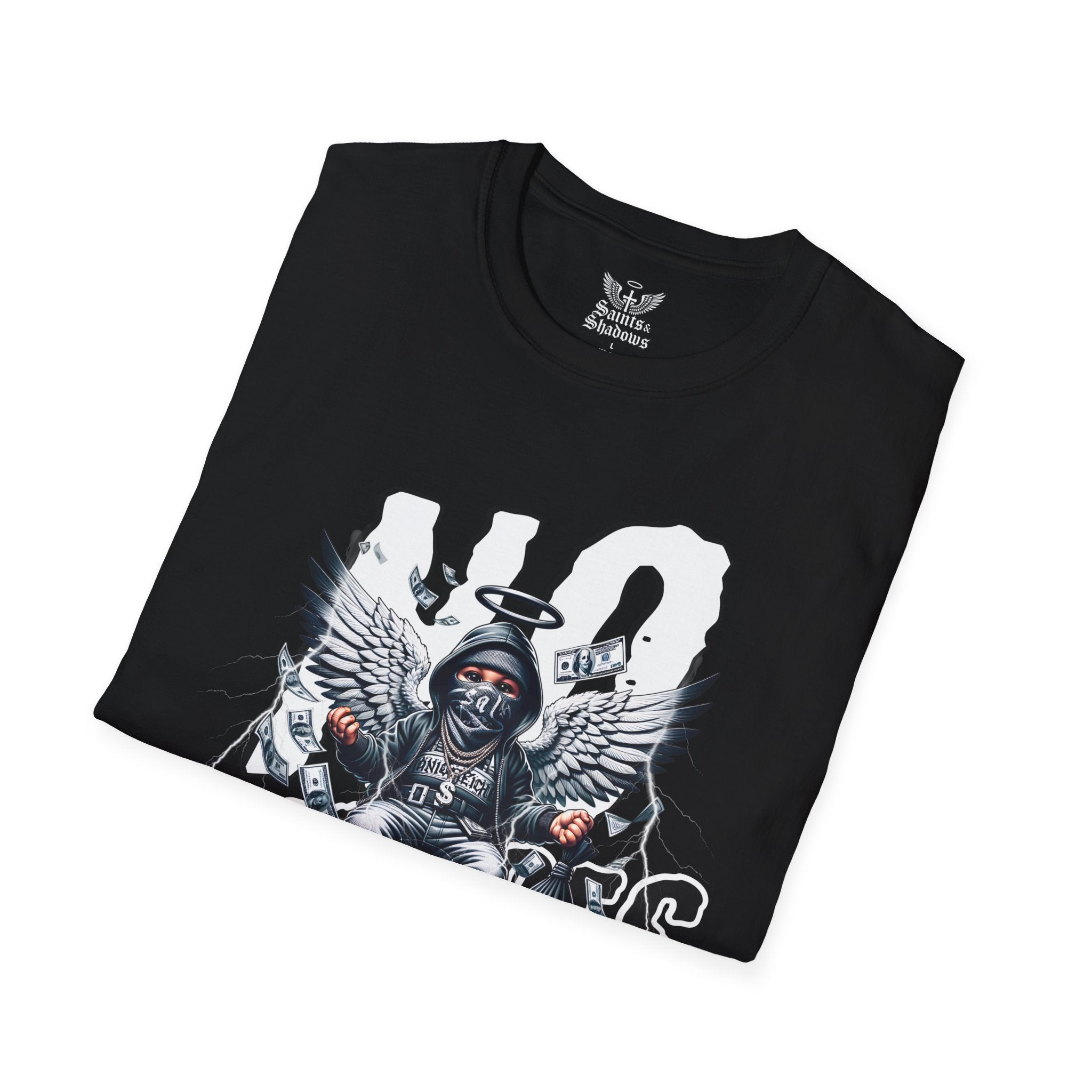 Saints and Shadows - No Exodus, Angelic Artwork Unisex Softstyle T-Shirt, Casual Wear