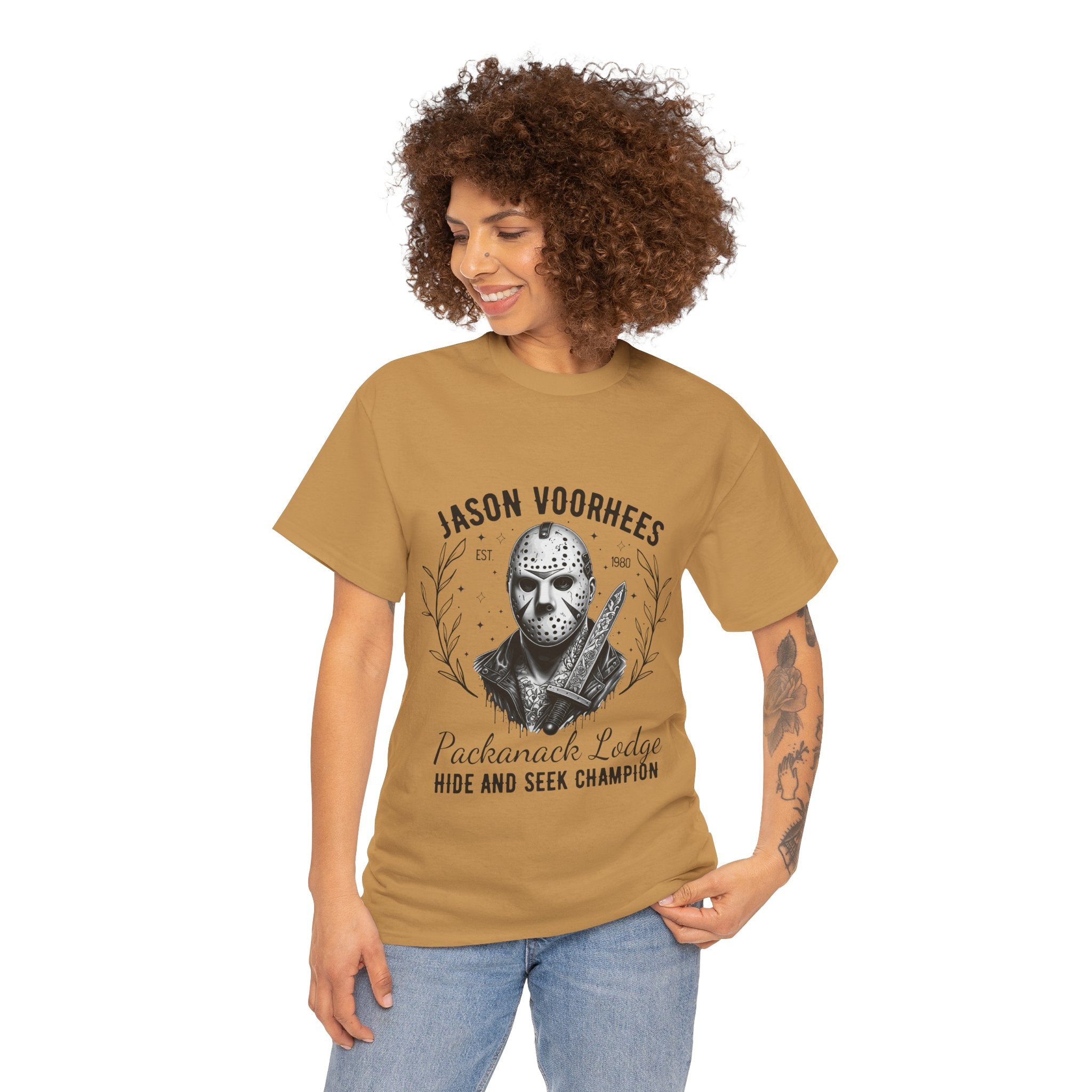 Jason Voorhees 'Hide and Seek Champion'  - Horror Graphic Tee, Unisex Cotton Shirt, Halloween Costume, Horror Movie Gift, Spooky T-Shirt, Horror Fan Apparel