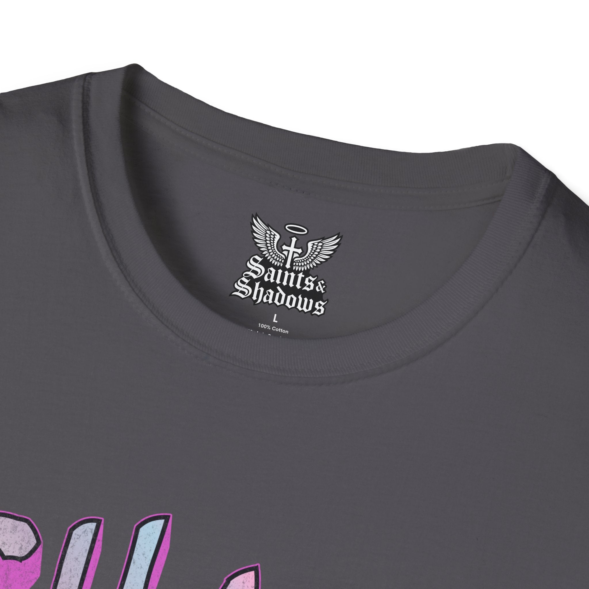 Saints and Shadows - Chaos, Angelic Artwork Unisex Softstyle T-Shirt, Casual Wear
