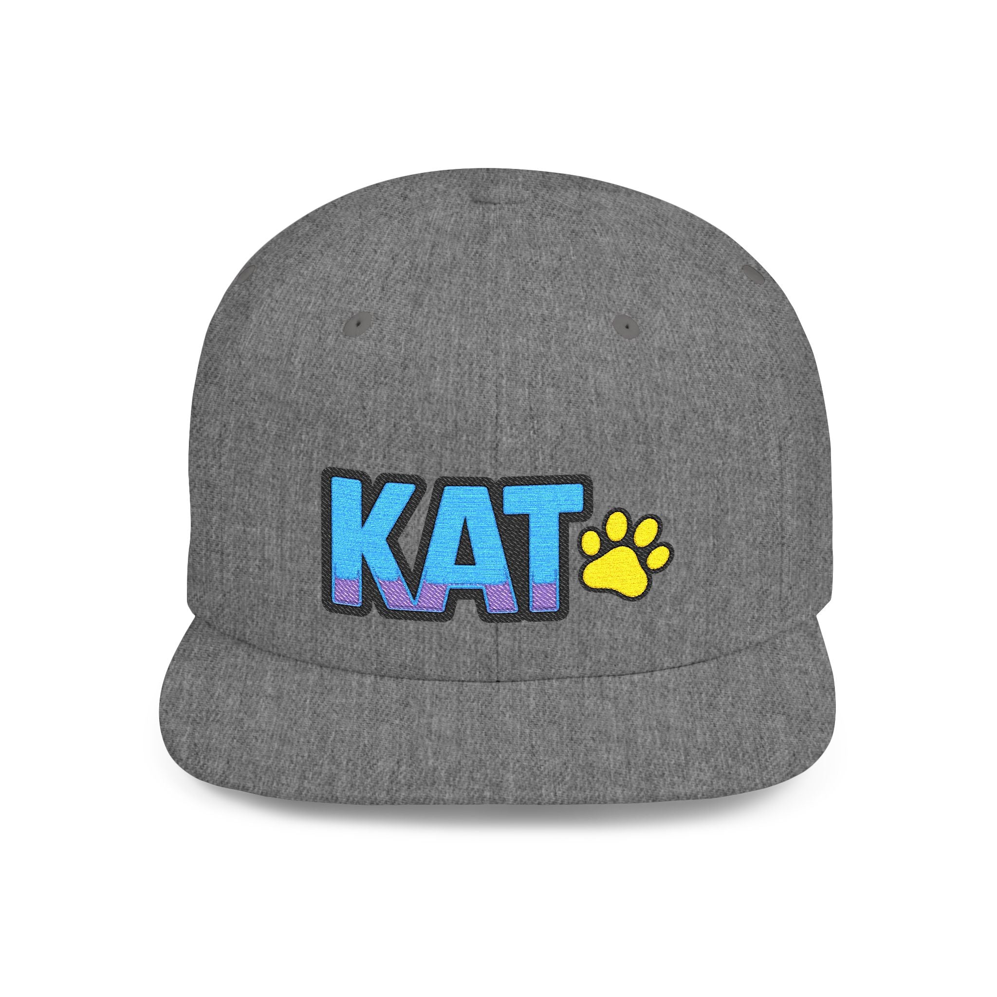 DJ Kat Paws Flat Bill Snapback Hat, Paw Print Cap for Music Lovers and Trendsetters