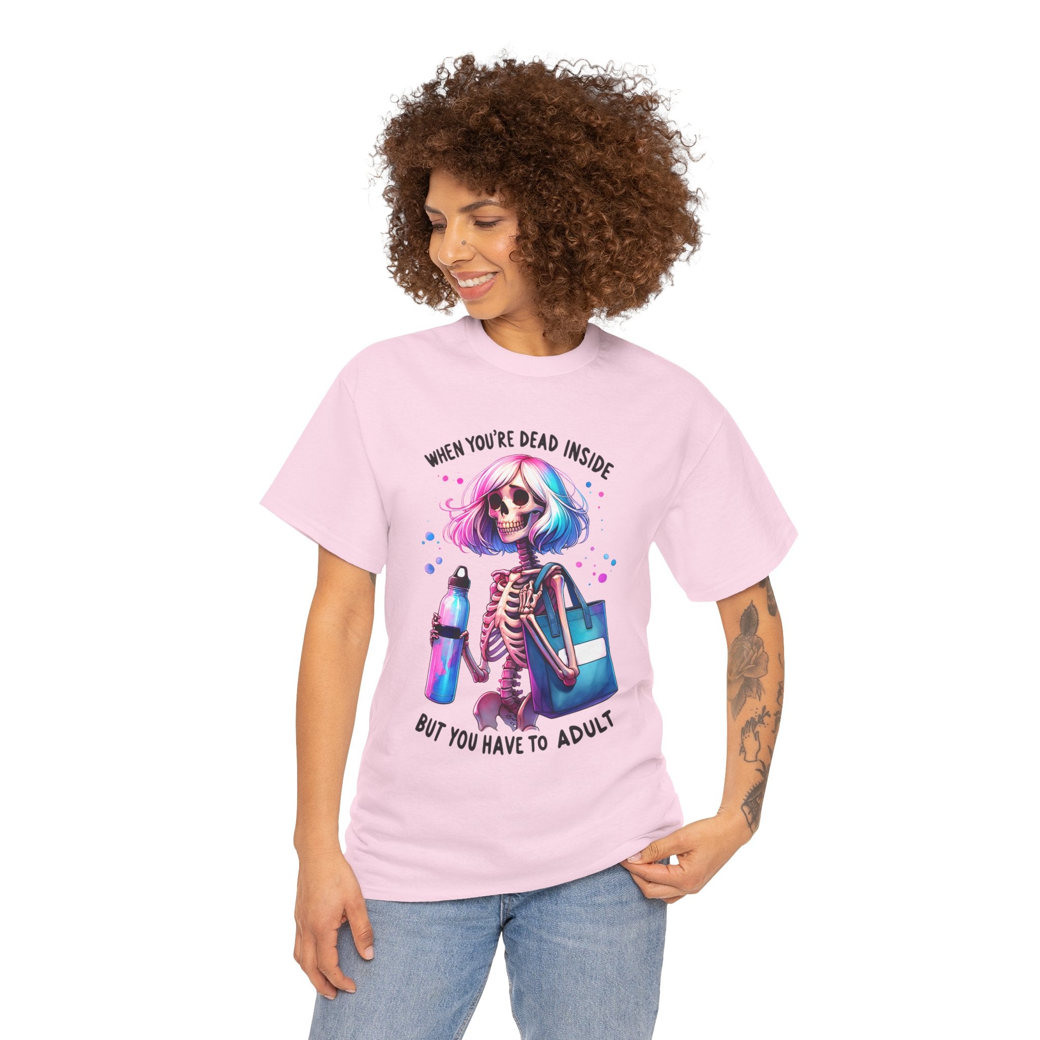When you're dead onside, Whimsical Skeleton Tee, Funny Graphic Shirt, Perfect for Halloween, Unique Gift Idea, Casual Wear, Everyday Humor