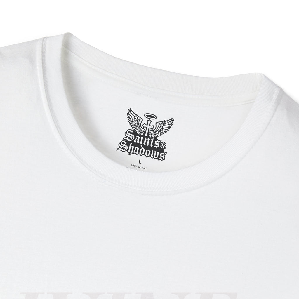 Saints and Shadows - Divine, Angelic Artwork Unisex Softstyle T-Shirt, Casual Wear
