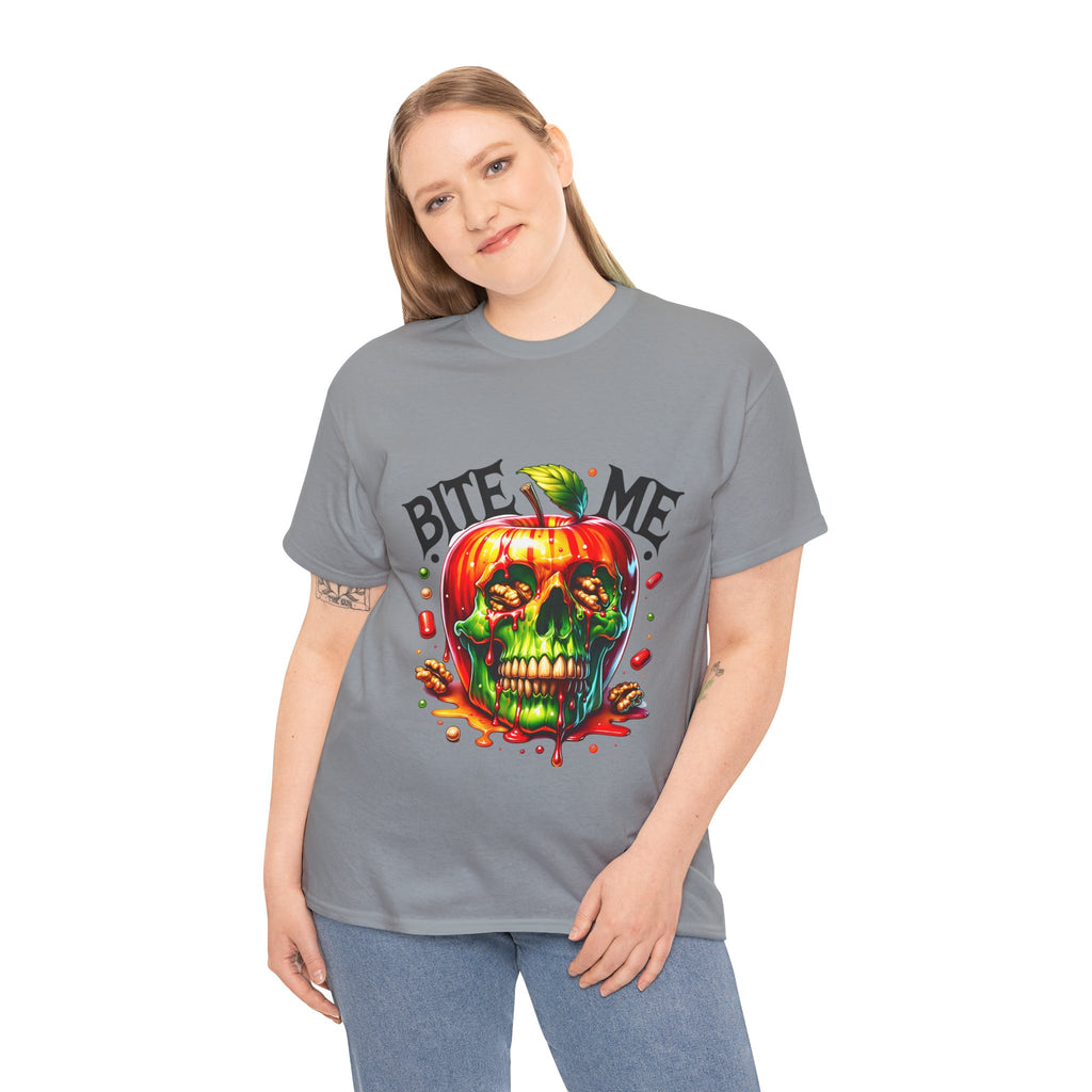 Bite Me Skull T-Shirt, Fun Graphic Tee, Halloween Costume Top, Trendy Casual Wear, Unique Gift Idea for Friends