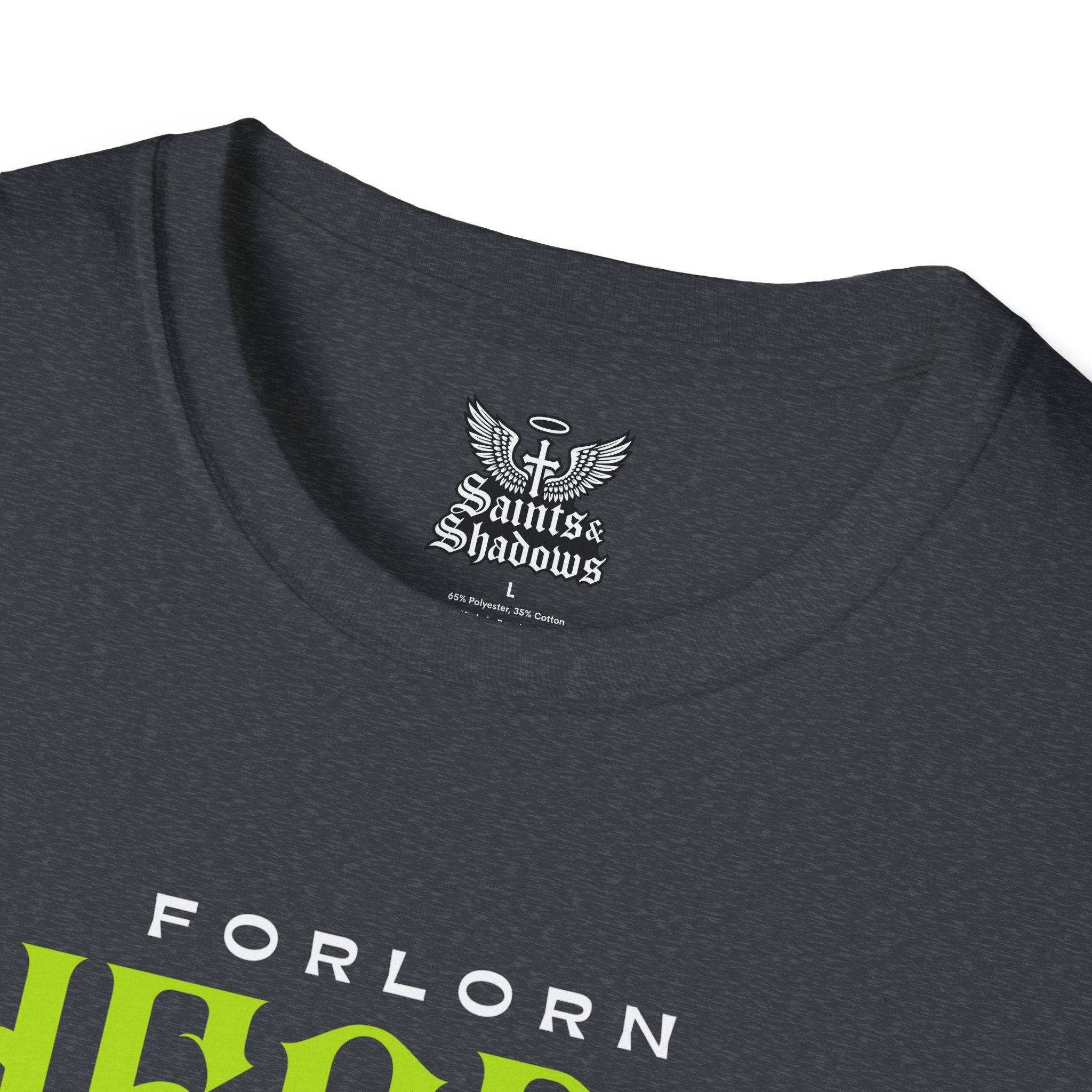 Saints and Shadows - Forlorn Heart, Angelic Artwork Unisex Softstyle T-Shirt, Casual Wear