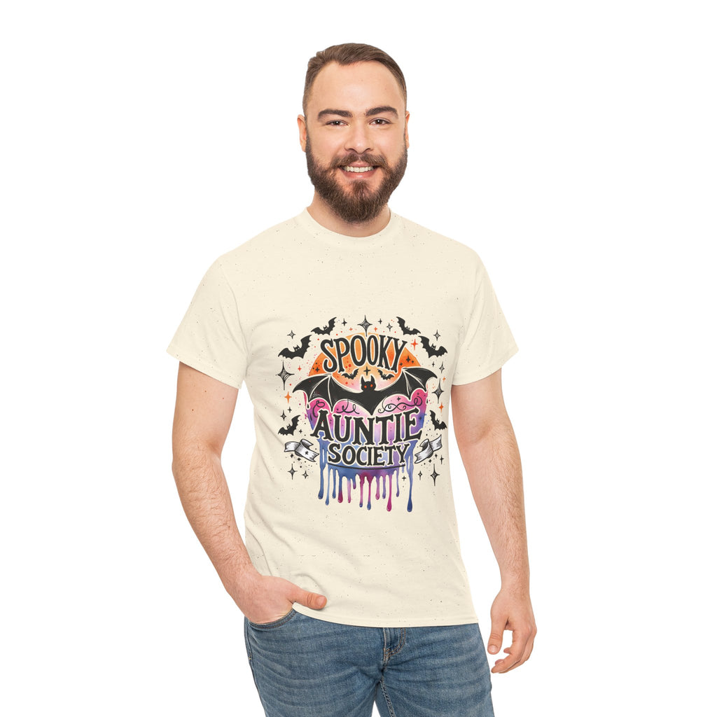 Spooky Auntie Society Tee, Ghost Lovers T-Shirt, Halloween Costume Shirt, Unisex Graphic Tee, Fun Family Gathering Apparel