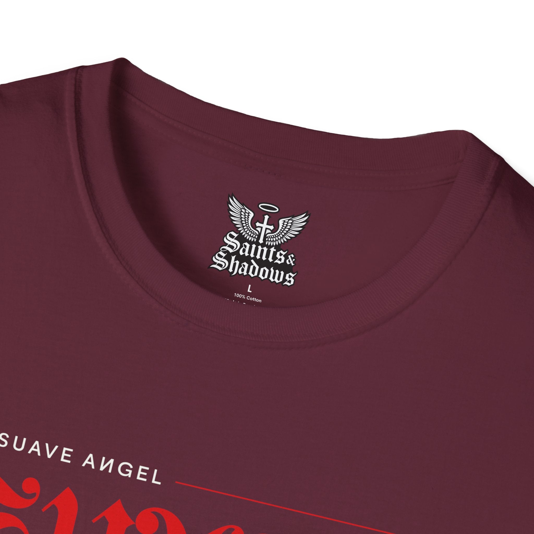 Saints and Shadows - The Suave Angel, Angelic Artwork Unisex Softstyle T-Shirt, Casual Wear