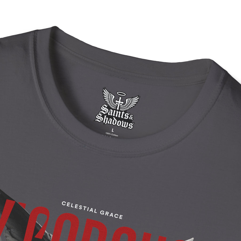 Saints and Shadows - Vigorous, Angelic Artwork Unisex Softstyle T-Shirt, Casual Wear