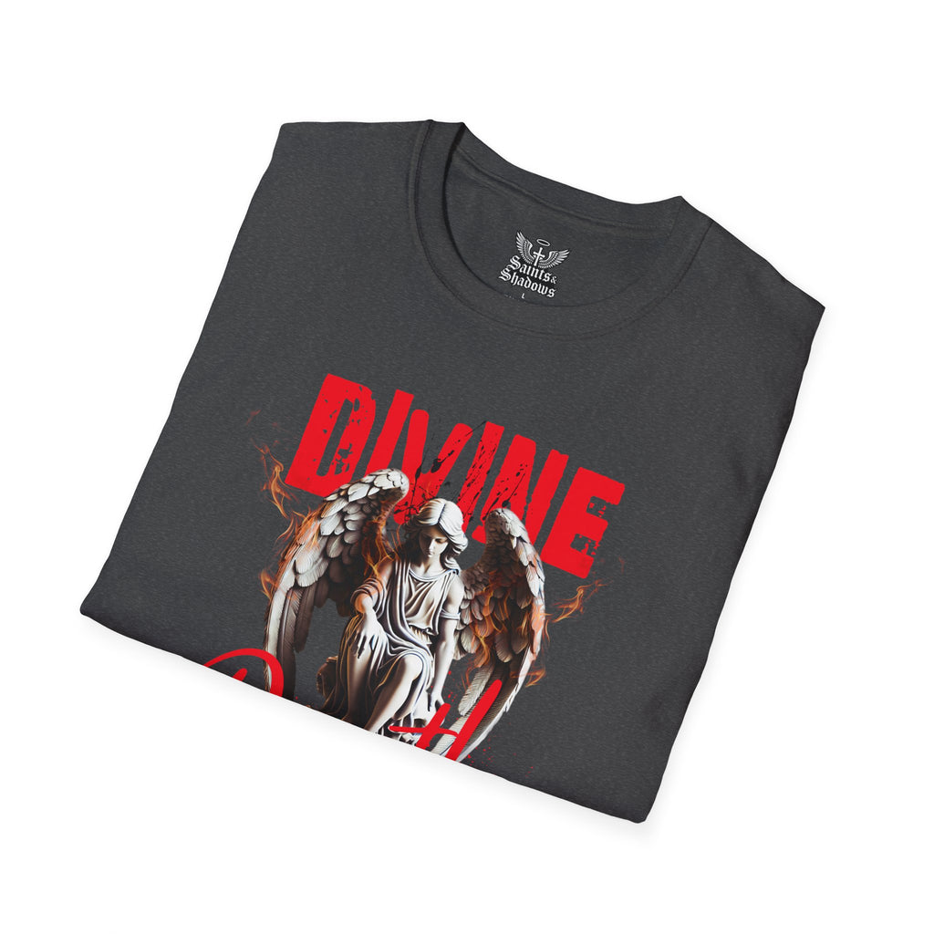 Saints and Shadows - Divine Death, Angelic Artwork Unisex Softstyle T-Shirt, Casual Wear