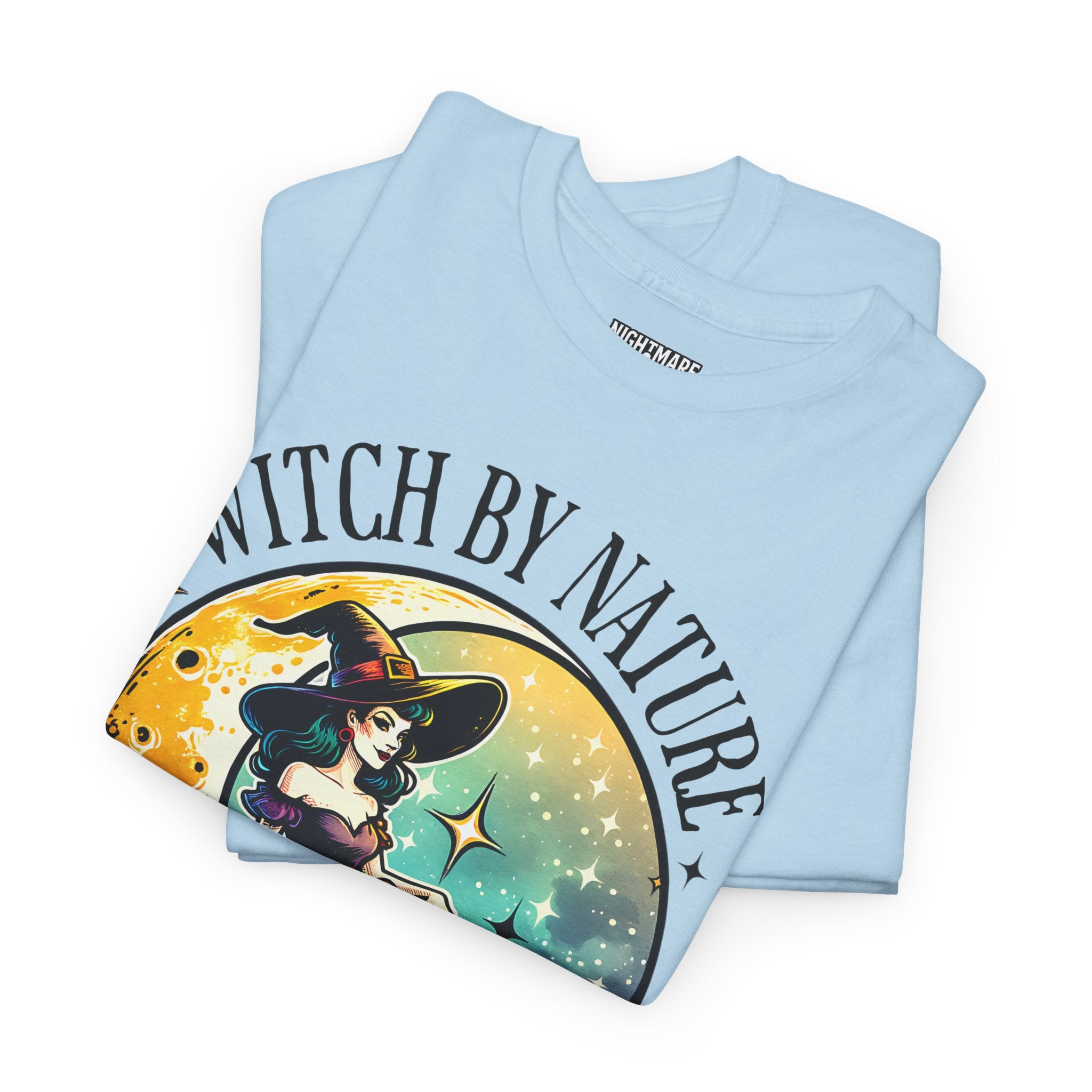 Witchy Cotton Tee - "Witch by Nature, Bitch by Choice" | Unisex Tee for Spooky Season, Boho Fashion, Festival Wear, Gift for Witches