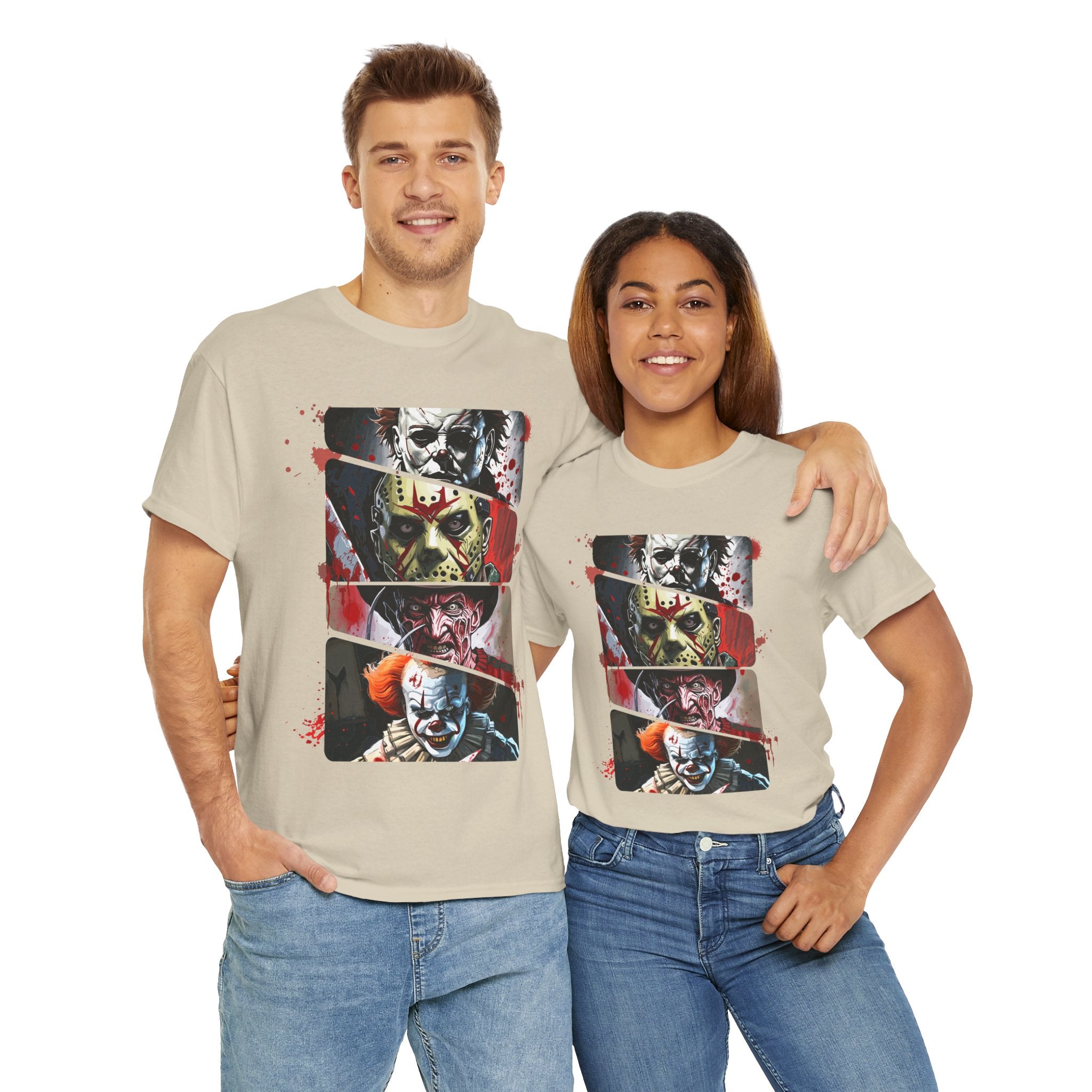 Horror Legends Horror Graphic Tee, Unisex Cotton Shirt, Halloween Costume, Horror Movie Gift, Spooky T-Shirt, Horror Fan Apparel