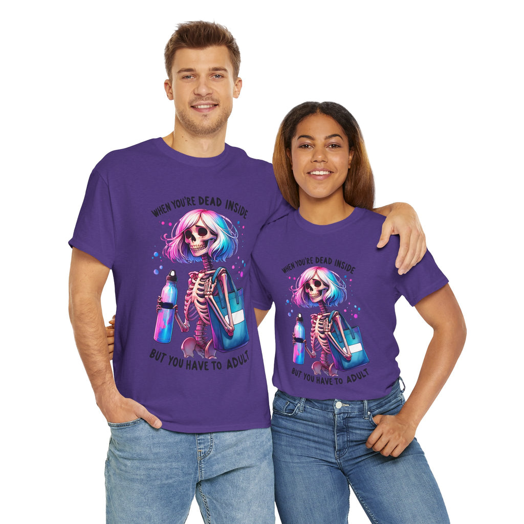 When you're dead onside, Whimsical Skeleton Tee, Funny Graphic Shirt, Perfect for Halloween, Unique Gift Idea, Casual Wear, Everyday Humor