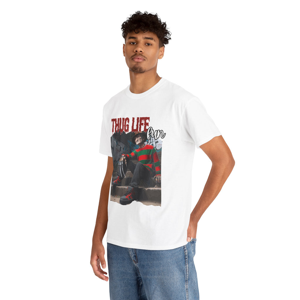 Freddie Kruger, Thug Life Tee - Horror Graphic Tee, Unisex Cotton Shirt, Halloween Costume, Horror Movie Gift