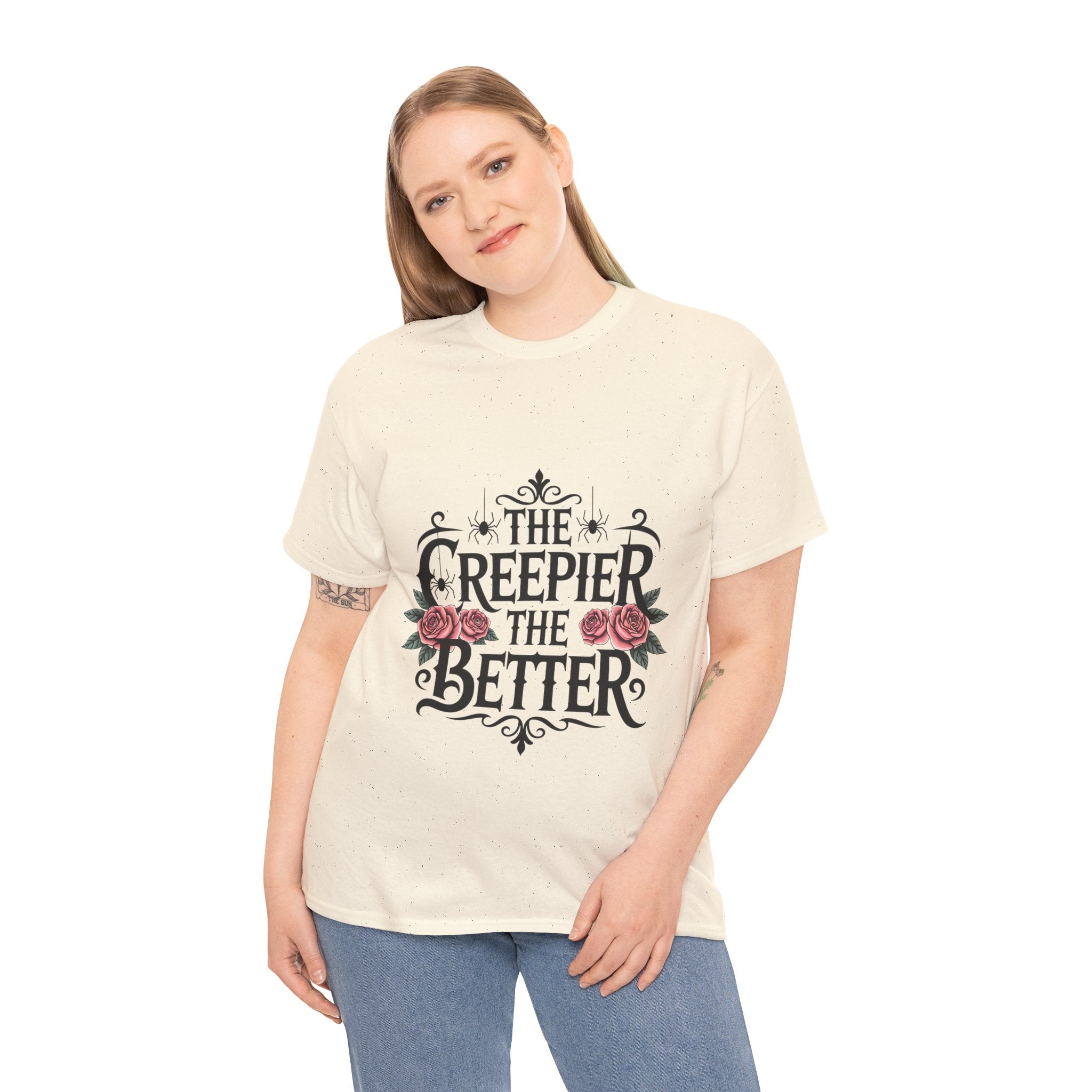 The Creepier the Better Tee, Perfect for Halloween, Casual Wear, Gift for Friends, Vintage Style, Unique Graphic T-Shirt