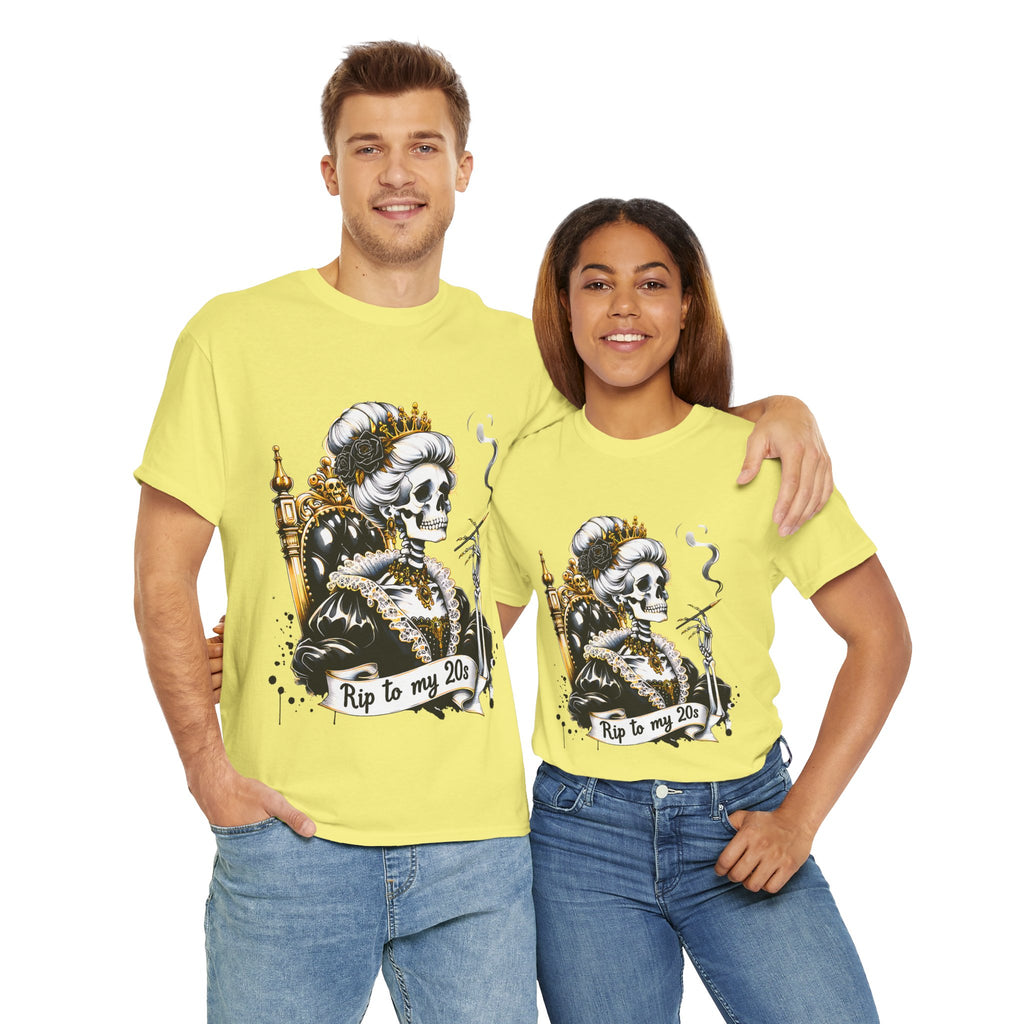 Rip to my 20s Tee, Heavy, Unisex Graphic Shirt, Birthday Gift, Casual Wear, Vintage Style, Floral Design T-shirt