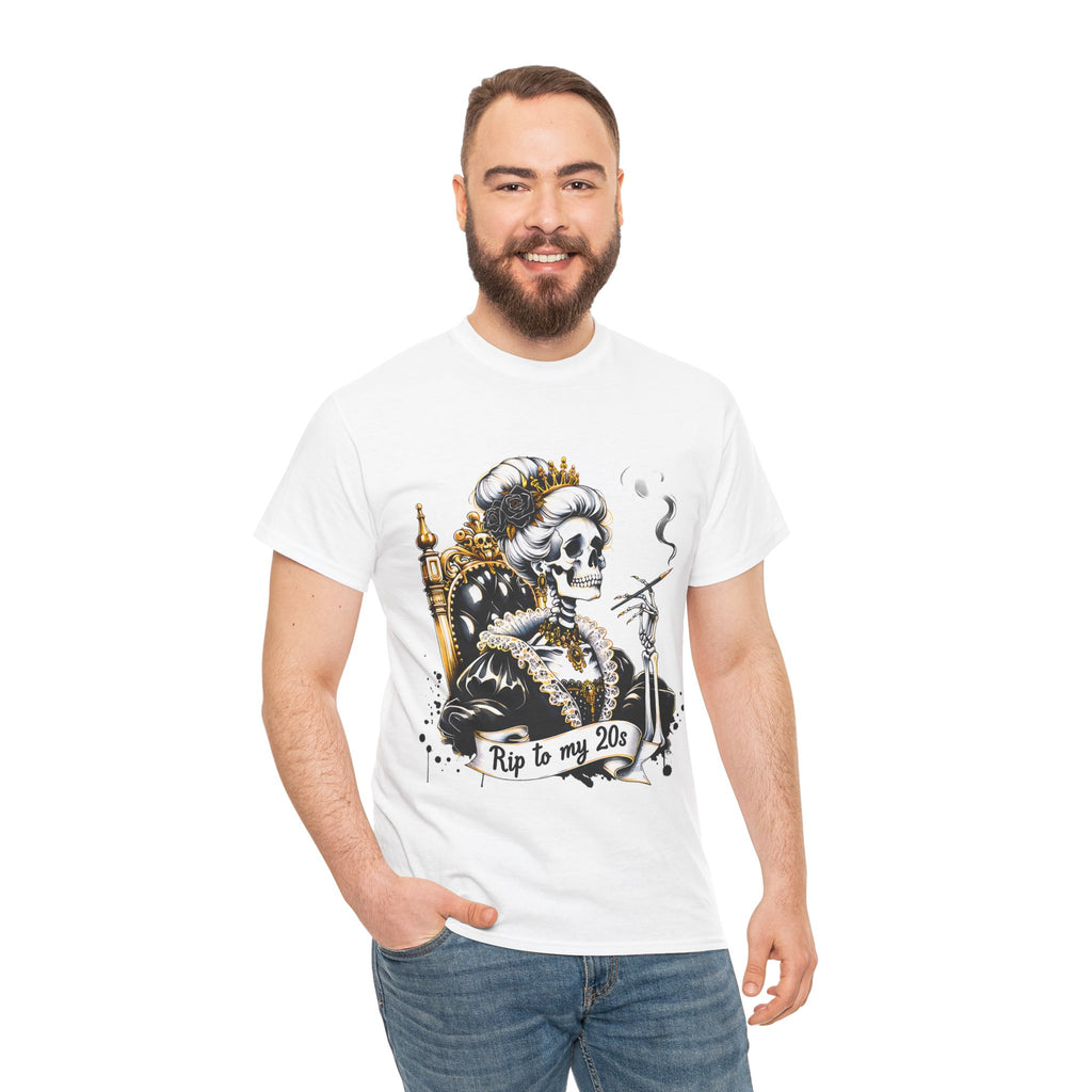 Rip to my 20s Tee, Heavy, Unisex Graphic Shirt, Birthday Gift, Casual Wear, Vintage Style, Floral Design T-shirt
