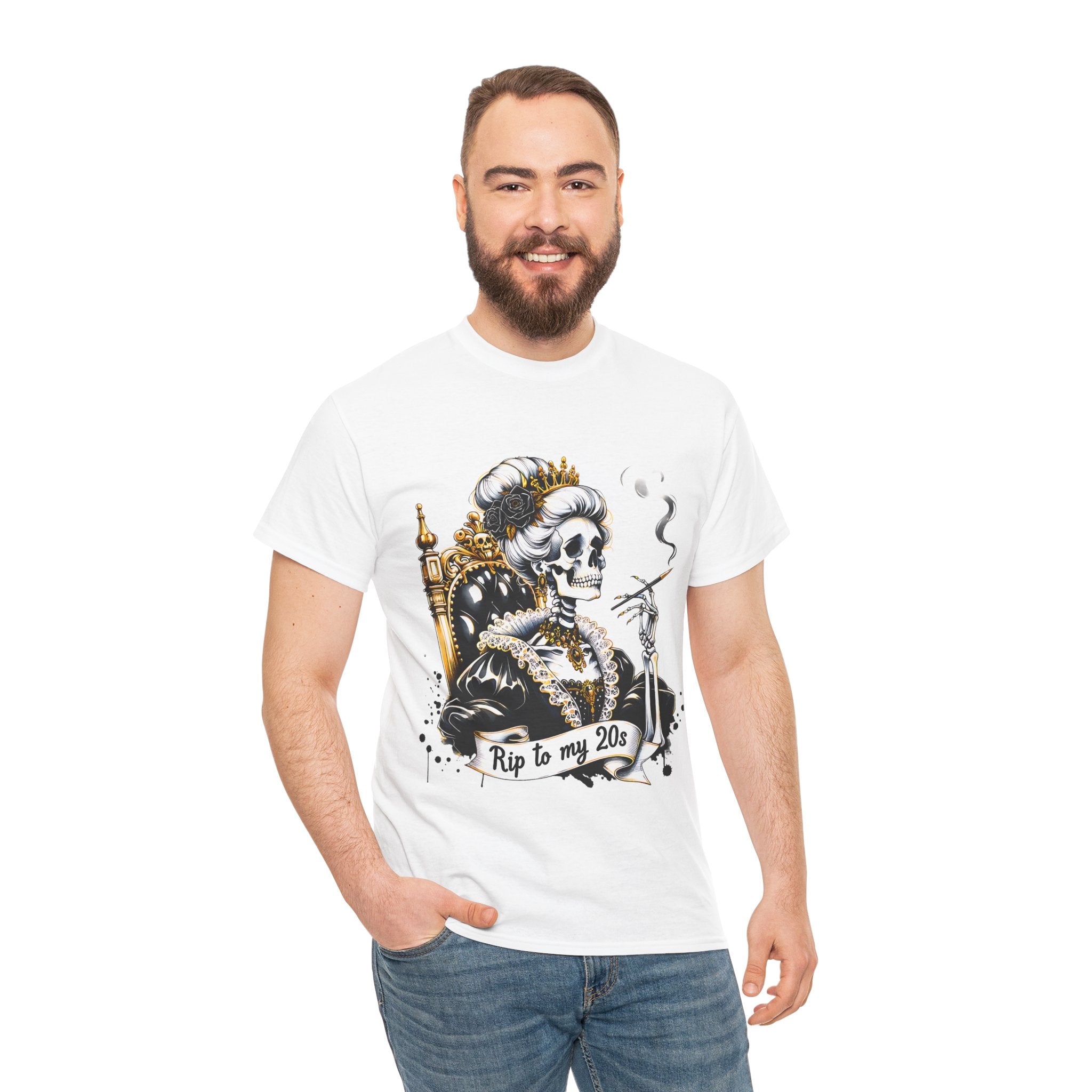 Rip to my 20s Tee, Heavy, Unisex Graphic Shirt, Birthday Gift, Casual Wear, Vintage Style, Floral Design T-shirt