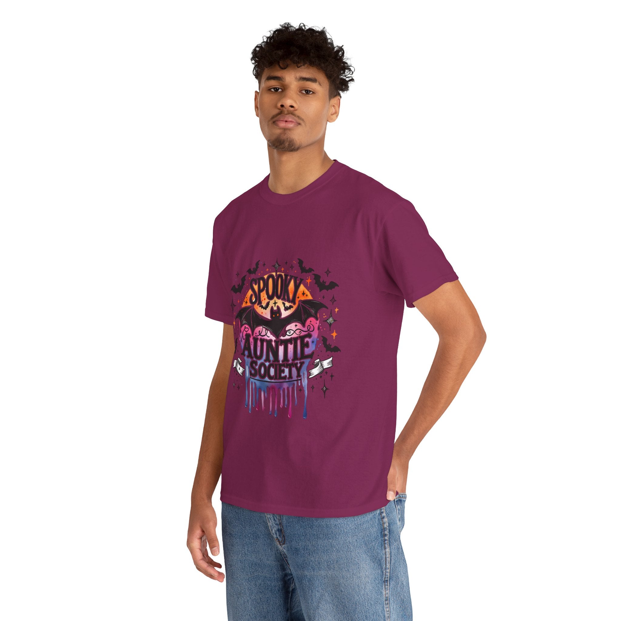 Spooky Auntie Society Tee, Ghost Lovers T-Shirt, Halloween Costume Shirt, Unisex Graphic Tee, Fun Family Gathering Apparel