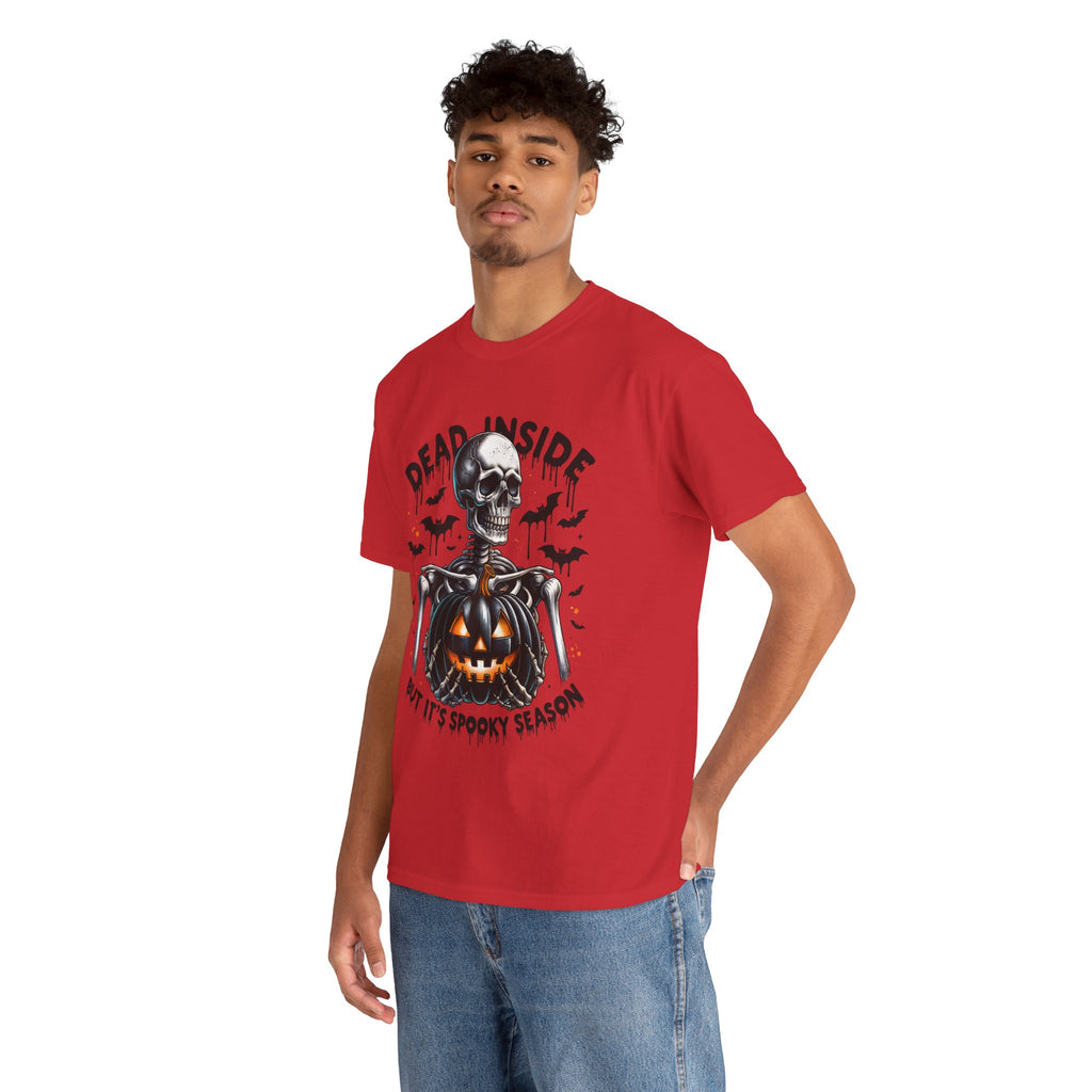 Dead Inside, Spooky Season Tee, Unisex Heavy Cotton T-Shirt, Halloween Shirt, Fun Casual Wear, Graphic Tee, Gift for Halloween Lovers