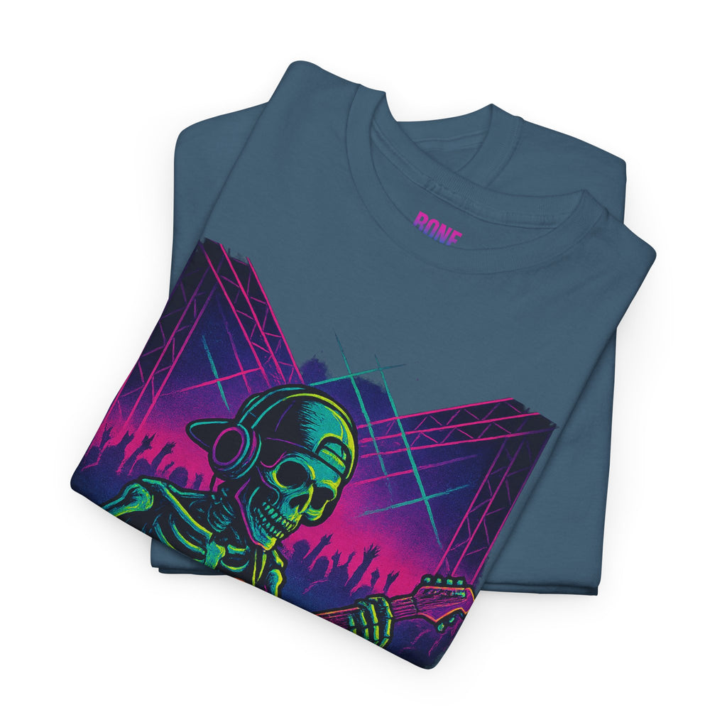 Bone Jams Rockin’ Skeleton, Tee | Loud Enough to Wake the Dead | Unisex Cotton Shirt for Music Lovers, Concerts, Halloween, Gifts