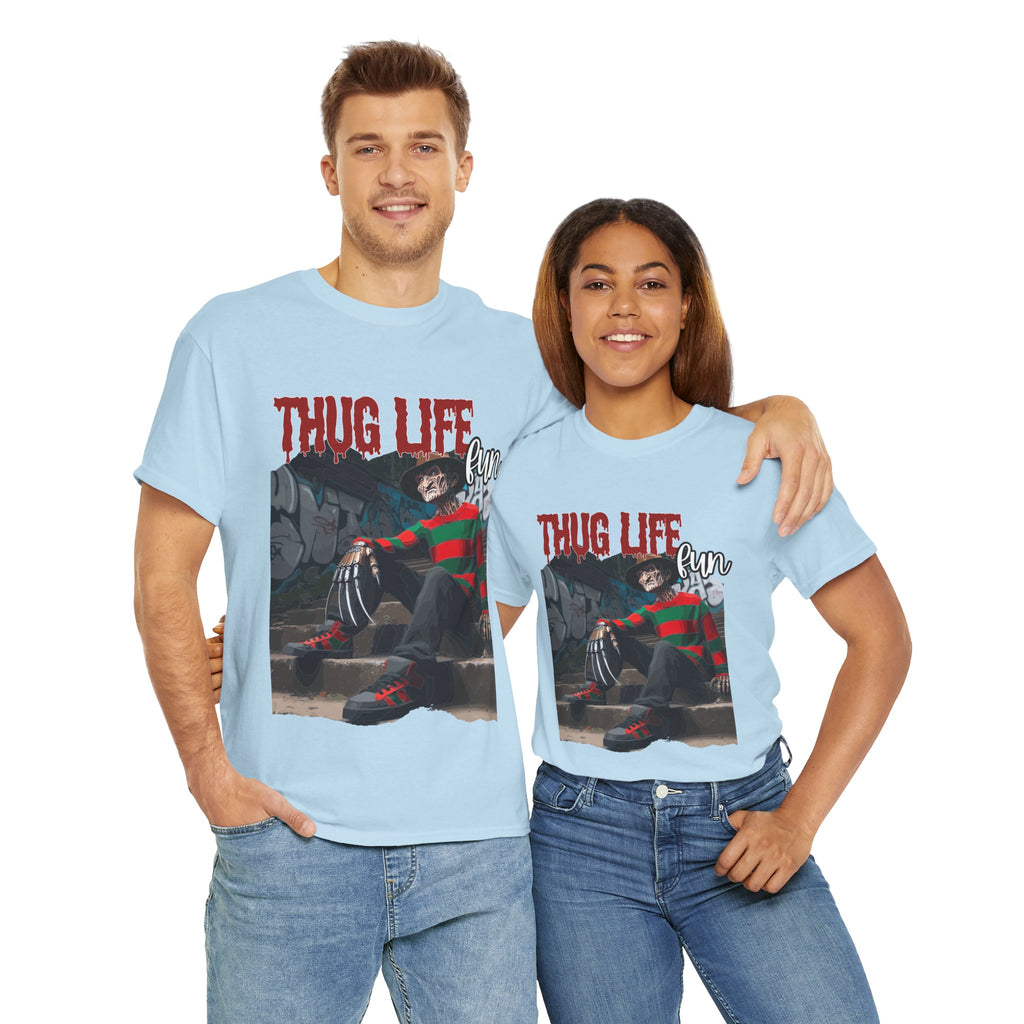 Freddie Kruger, Thug Life Tee - Horror Graphic Tee, Unisex Cotton Shirt, Halloween Costume, Horror Movie Gift