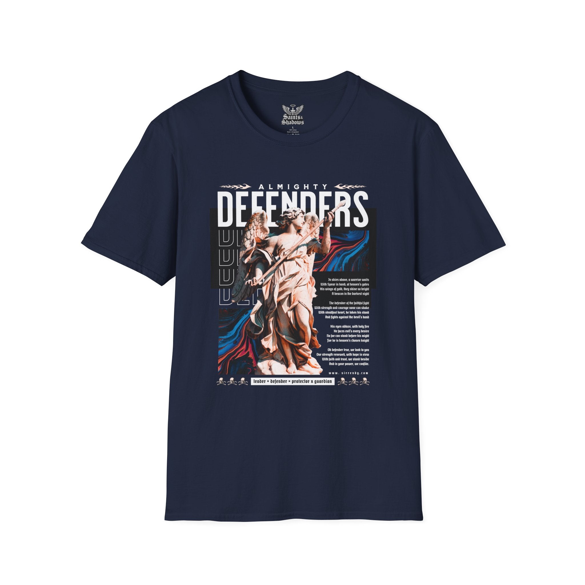 Saints and Shadows - Almighty Defenders, Angelic Artwork Unisex Softstyle T-Shirt, Casual Wear