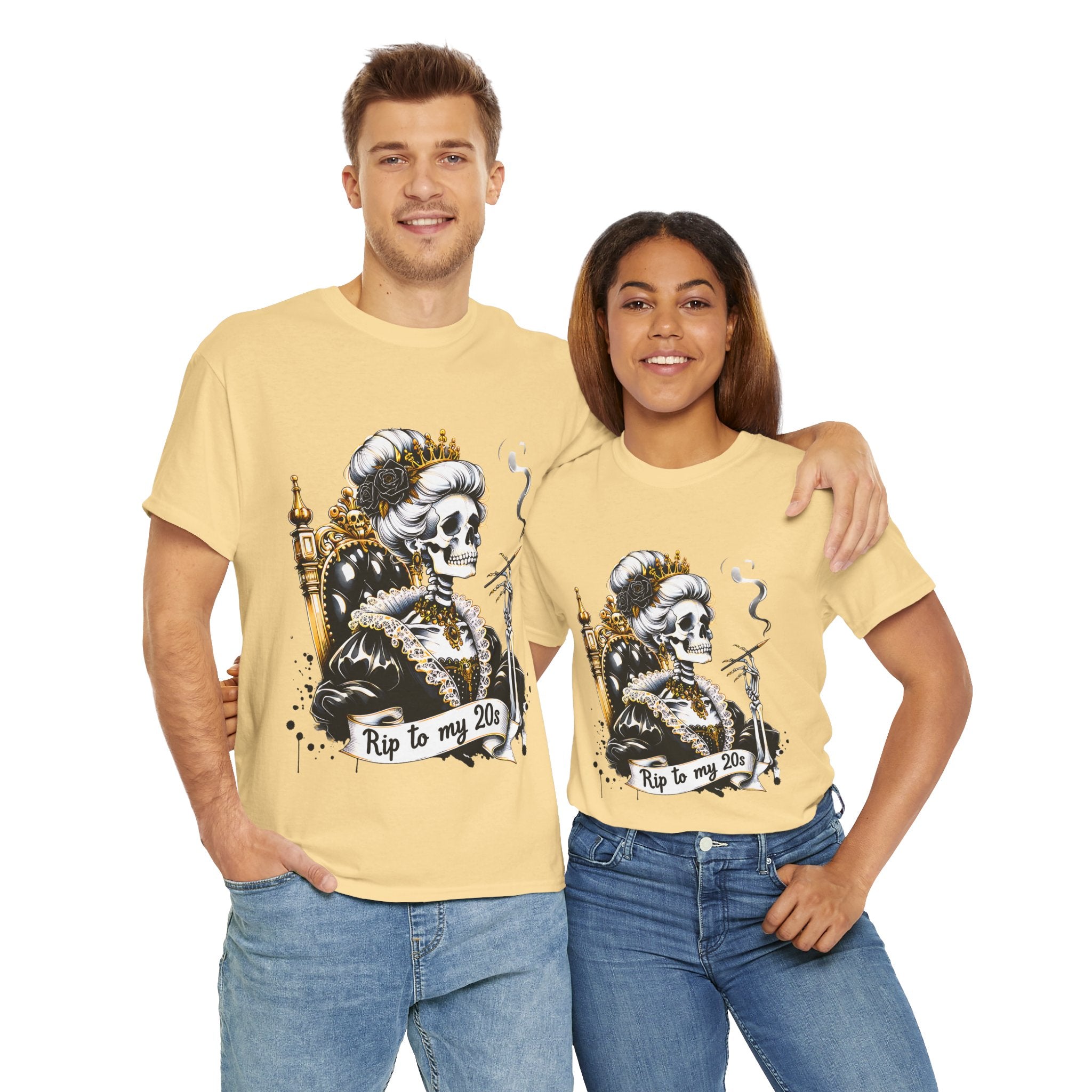 Rip to my 20s Tee, Heavy, Unisex Graphic Shirt, Birthday Gift, Casual Wear, Vintage Style, Floral Design T-shirt