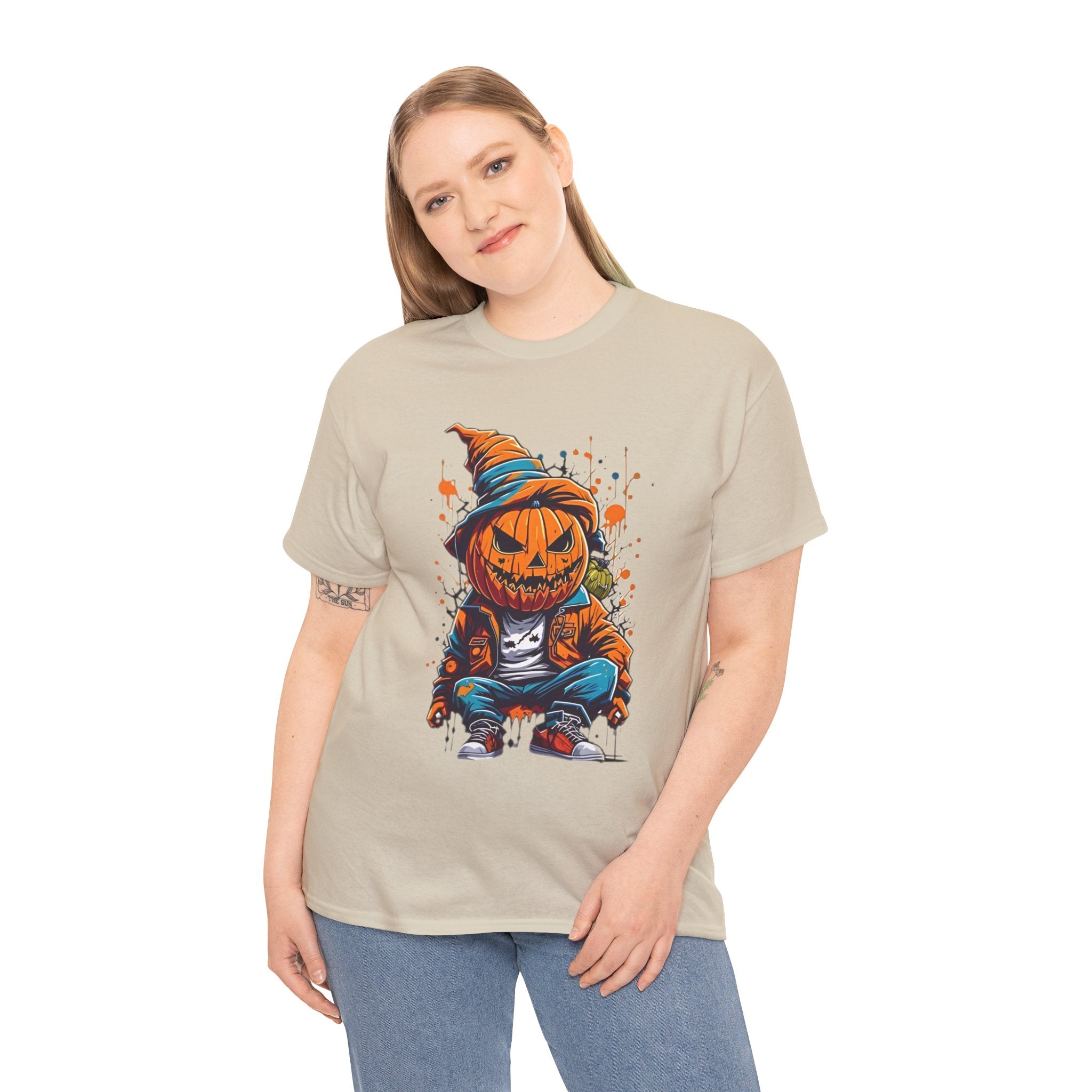 Scary Pumpkin, Horror Graphic Tee, Unisex Cotton Shirt, Halloween Costume, Horror Movie Gift, Spooky T-Shirt, Horror Fan Apparel