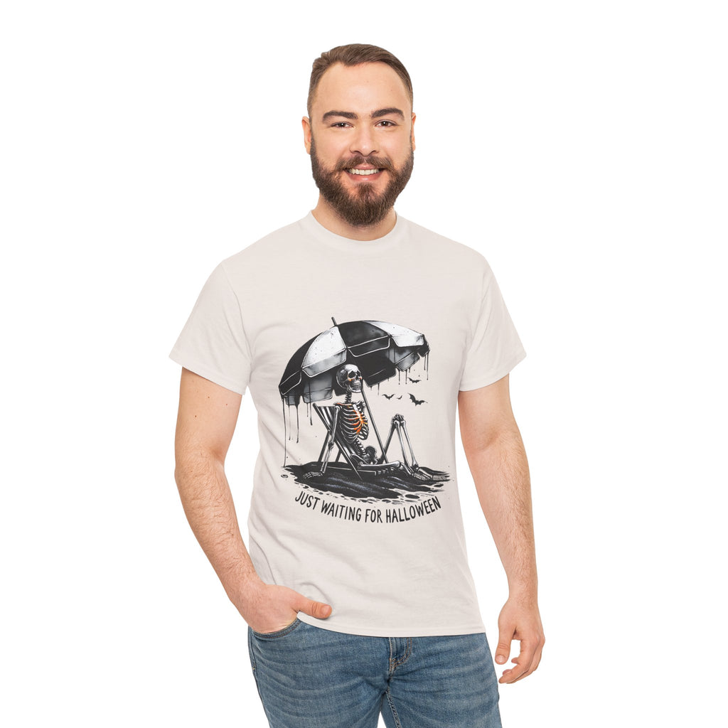 Just Waiting for Halloween, Heavy, Unisex Graphic Shirt, Birthday Gift, Casual Wear, Vintage Style, Floral Design T-shirt